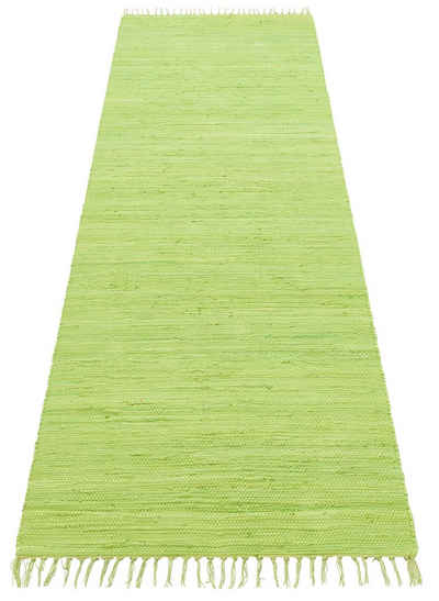 Läufer Paul, Lüttenhütt, rechteckig, Höhe: 5 mm, 100% Baumwolle, handgewebt, beidseitig verwendbar, mit Fransen