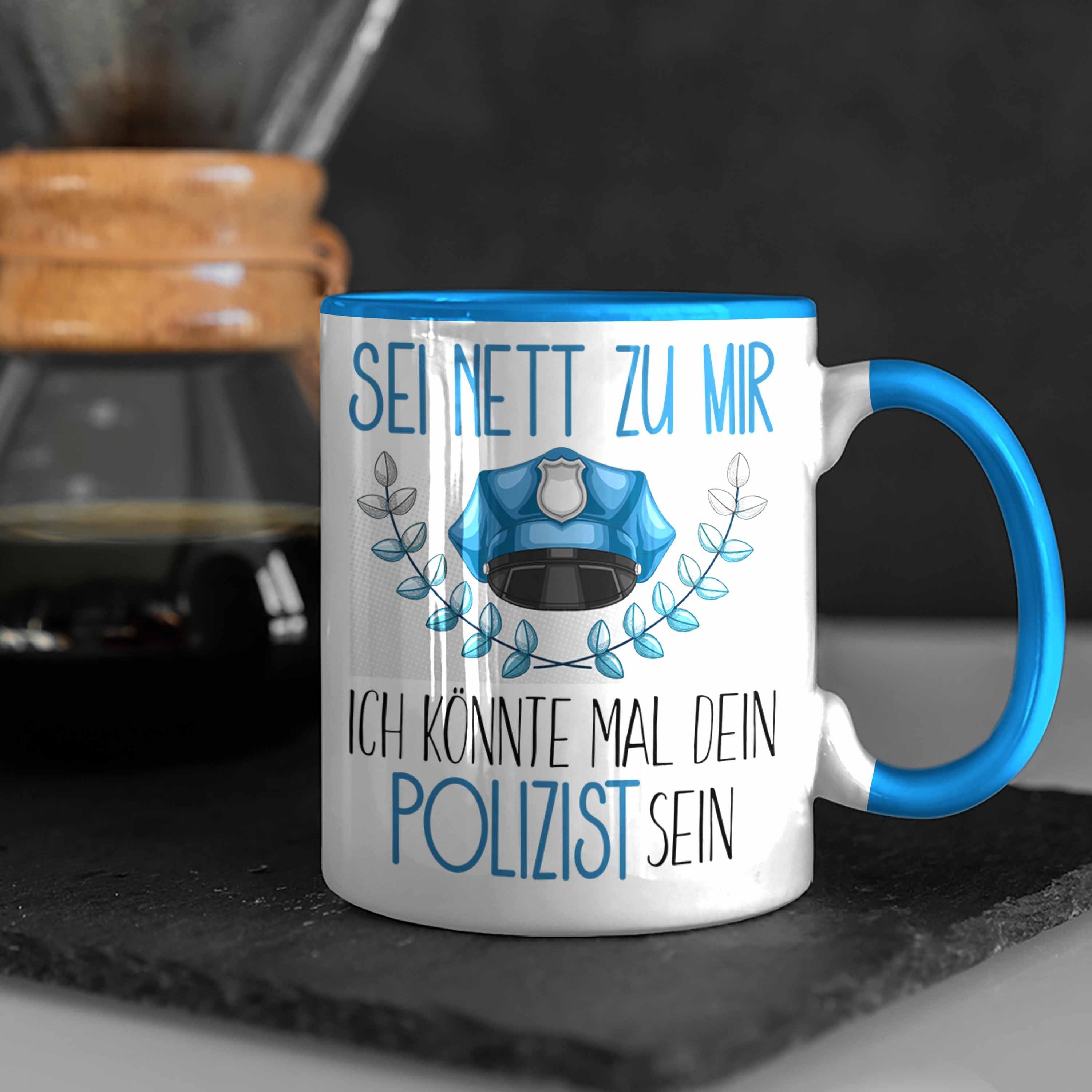Tasse Geschenk Polizisten Polizei Trendation Studium Ausbildung Tasse Geschenkidee Sei Blau