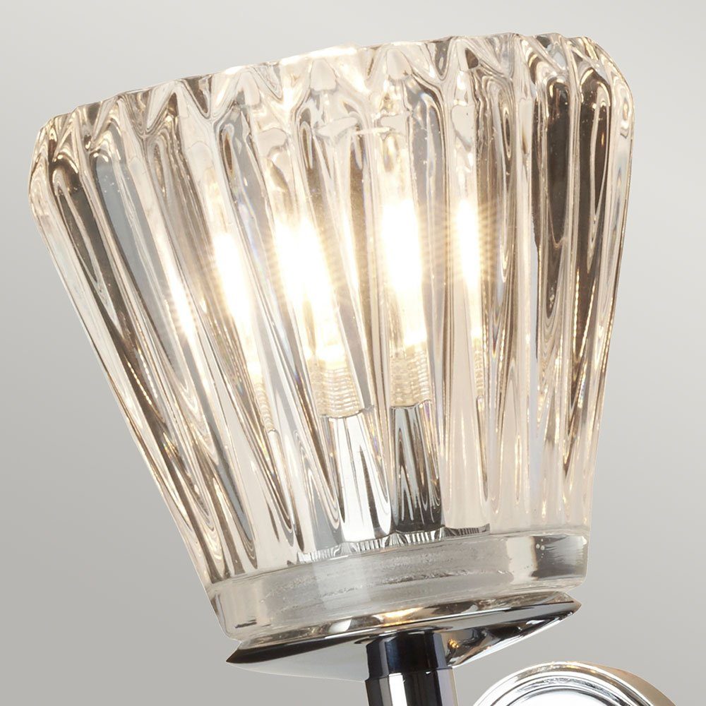 Elstead LIGHTING LED Wandleuchte, LED-Leuchtmittel fest verbaut, Warmweiß, Wandlampe Leuchte Fackellampe chrom poliert LED Glas Flurlampe