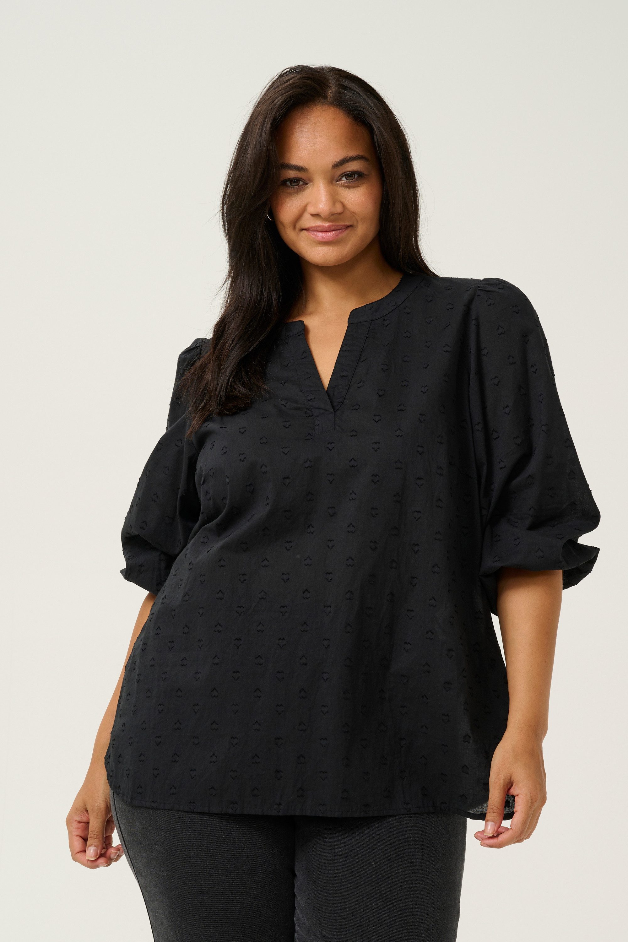 KAFFE Curve Langarmbluse Langarm-Bluse KCditta Große Größen günstig online kaufen