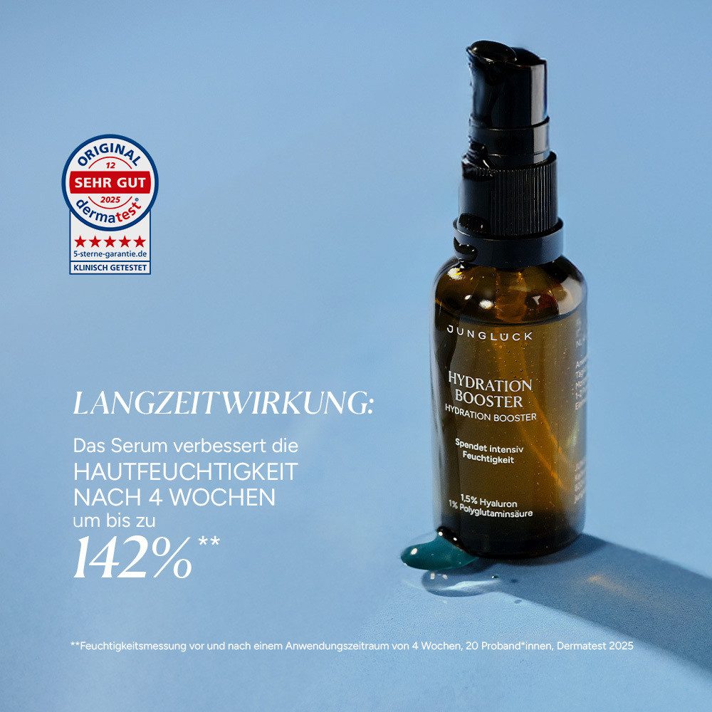 JUNGLÜCK Gesichtsserum Hydration Booster für intensive Feuchtikeitspflege, 1-tlg., Tiefenwirksame, langanhaltende Feuchtigkeit mit Sofort-Effekt
