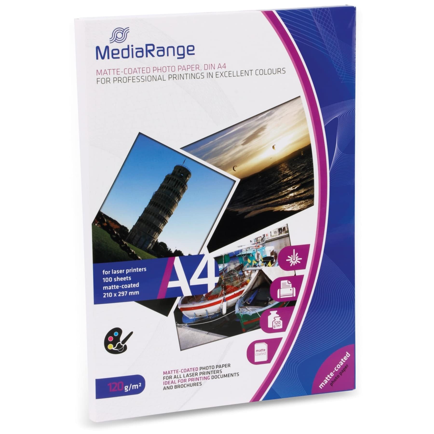 Mediarange Fotopapier MEDIARANGE Fotopapier DIN A4, 120 g/m², matt, für Laserdrucker