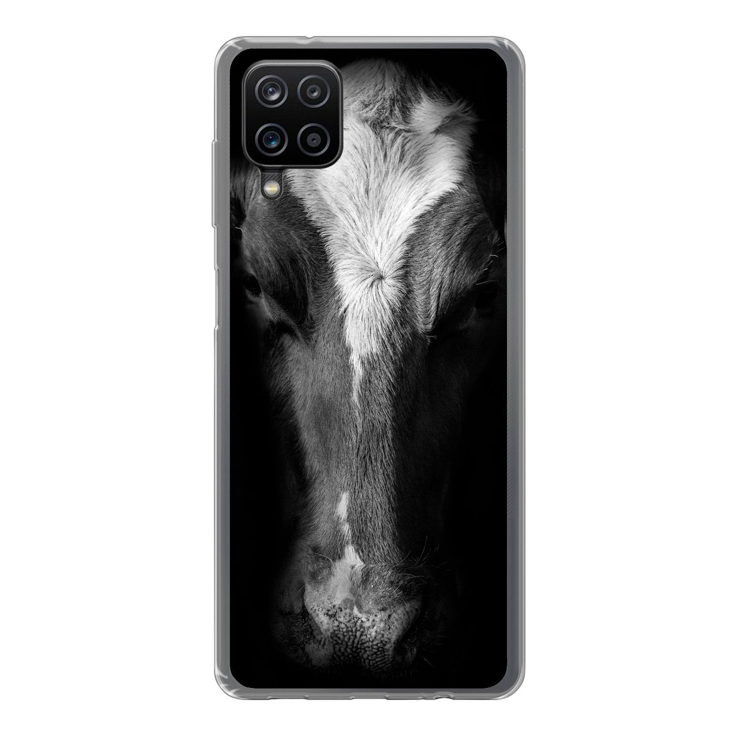 Handyhülle für Samsung Galaxy A12 Kuh - Tiere - Schwarz