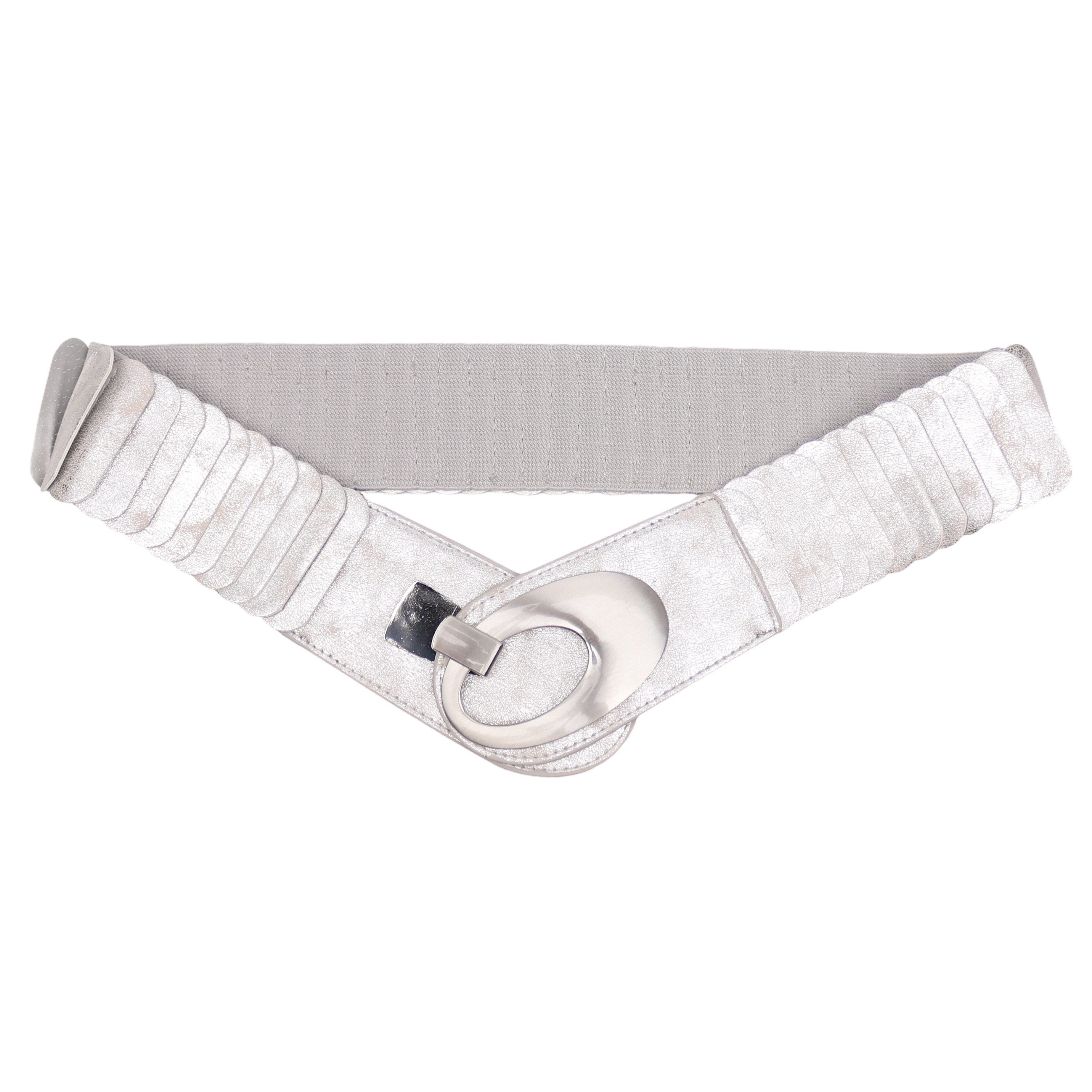 MIRROSI Taillengürtel Leo Unifarbe breit 6cm für Taillenumfang 85 bis 110cm, ONESIZE (Angenehmes Tragesgefühl, Leopard Muster, Unifarben) Breiter Stretch Gürtel