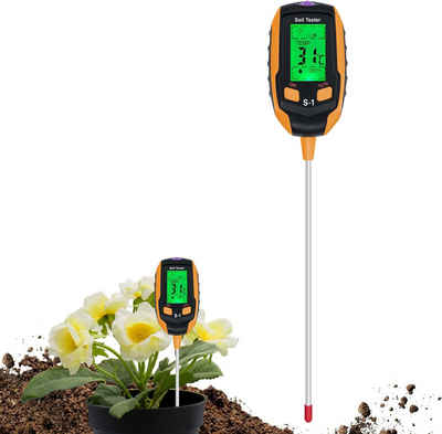 Gontence Bodentest Bodenmessgerät (Zufällige Farbe), 4-in-1 Bodentest Messgerät mit PH/Temperatur/Feuchtigkeit/Licht für Gartenarbeit, Rasen, Landwirtschaft und Outdoor-Pflanzen, 1-tlg.