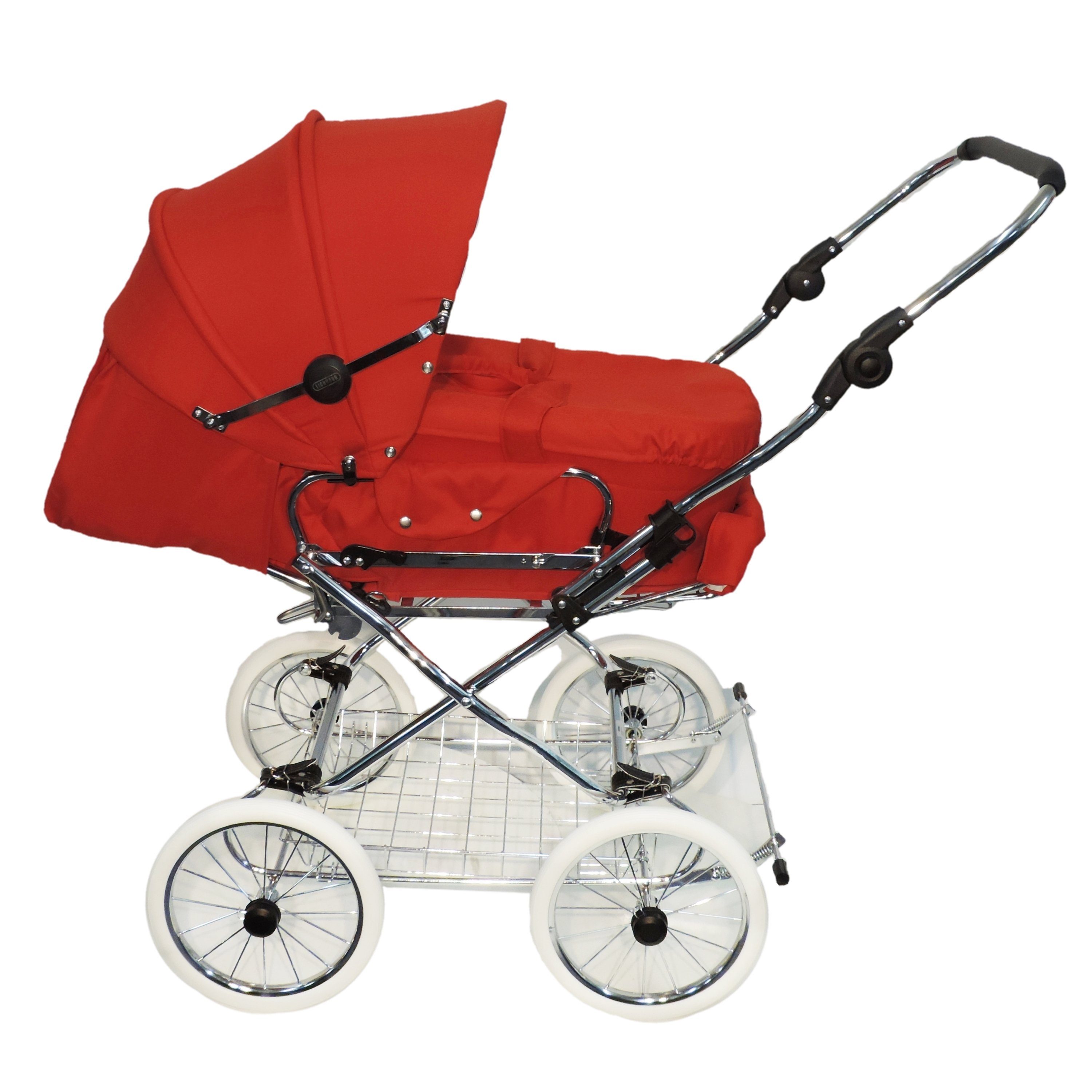 Eichhorn Kinderwagen Kombi-Kinderwagen Designer 2in1 Retro - umbaubar - von 0-3 Jahre, (inklusive Babytragetasche und Sportwagenaufsatz), mit EVA-Vollmaterial-Rädern, umbaubar zum Sportwagen - made in EU