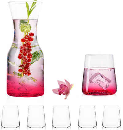IMPERIAL glass Glas »Trinkgläser & Karaffe Set«, Glas, 450ml / 1100ml 7-Teilig Wassergläser Wasserkaraffe Saftgläser Glaskanne Kanne