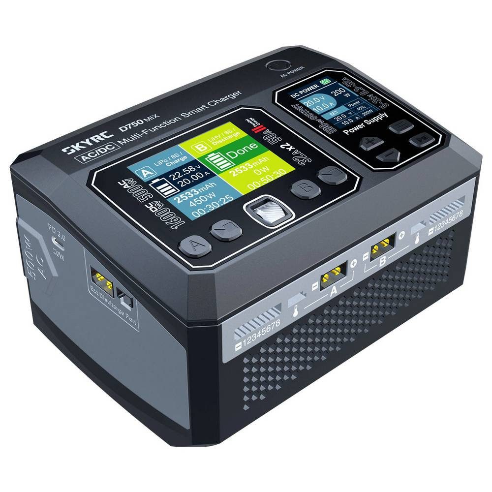 SkyRC D750 MIX Modellbau-Ladegerät 32 A Blei, LiFePO, LiHV, LiIon, LiPo, Modellbau-Ladegerät