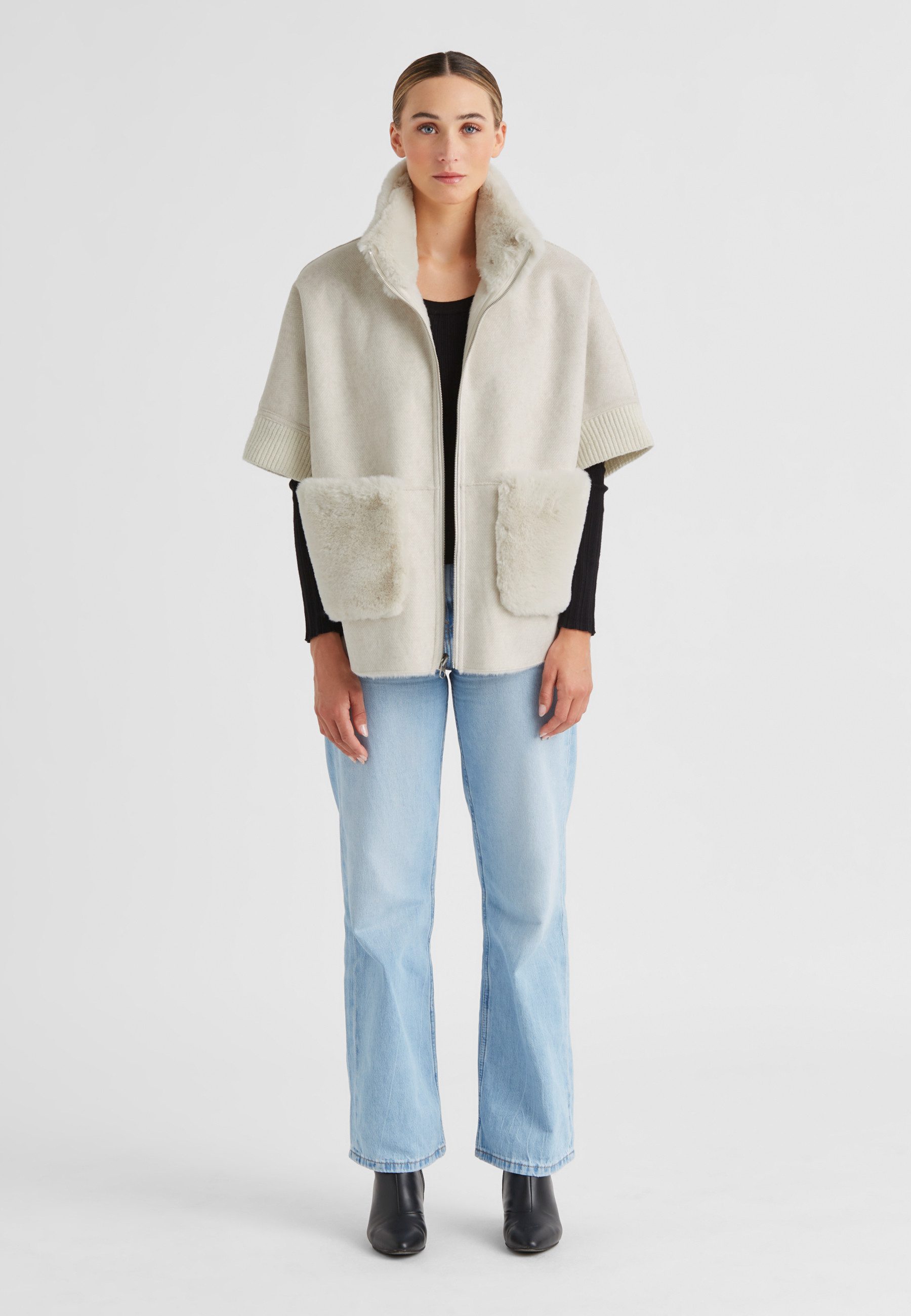 Milestone Wendejacke MSAudrey Damen Jacke beidseitig Übergangsjacke Metallreißverschluss