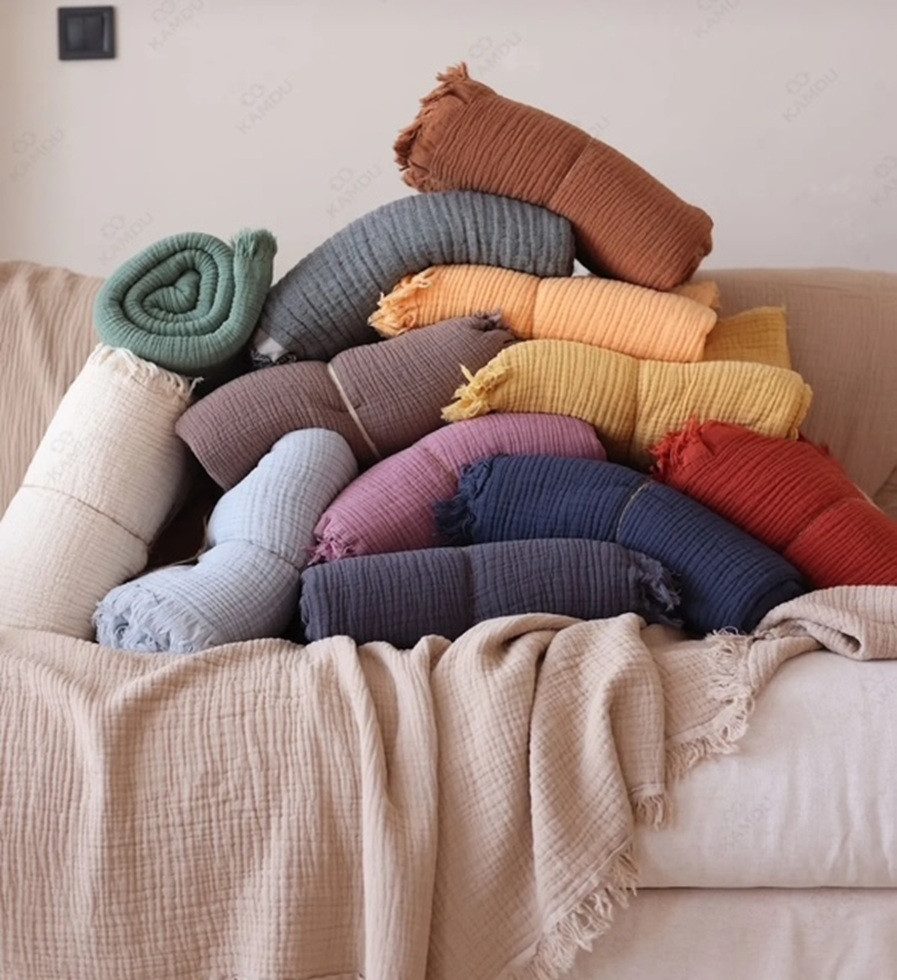 Plaid Musselin Plaid aus Biobaumwolle 130x180cm, Sandiik, Made in Stuttgart