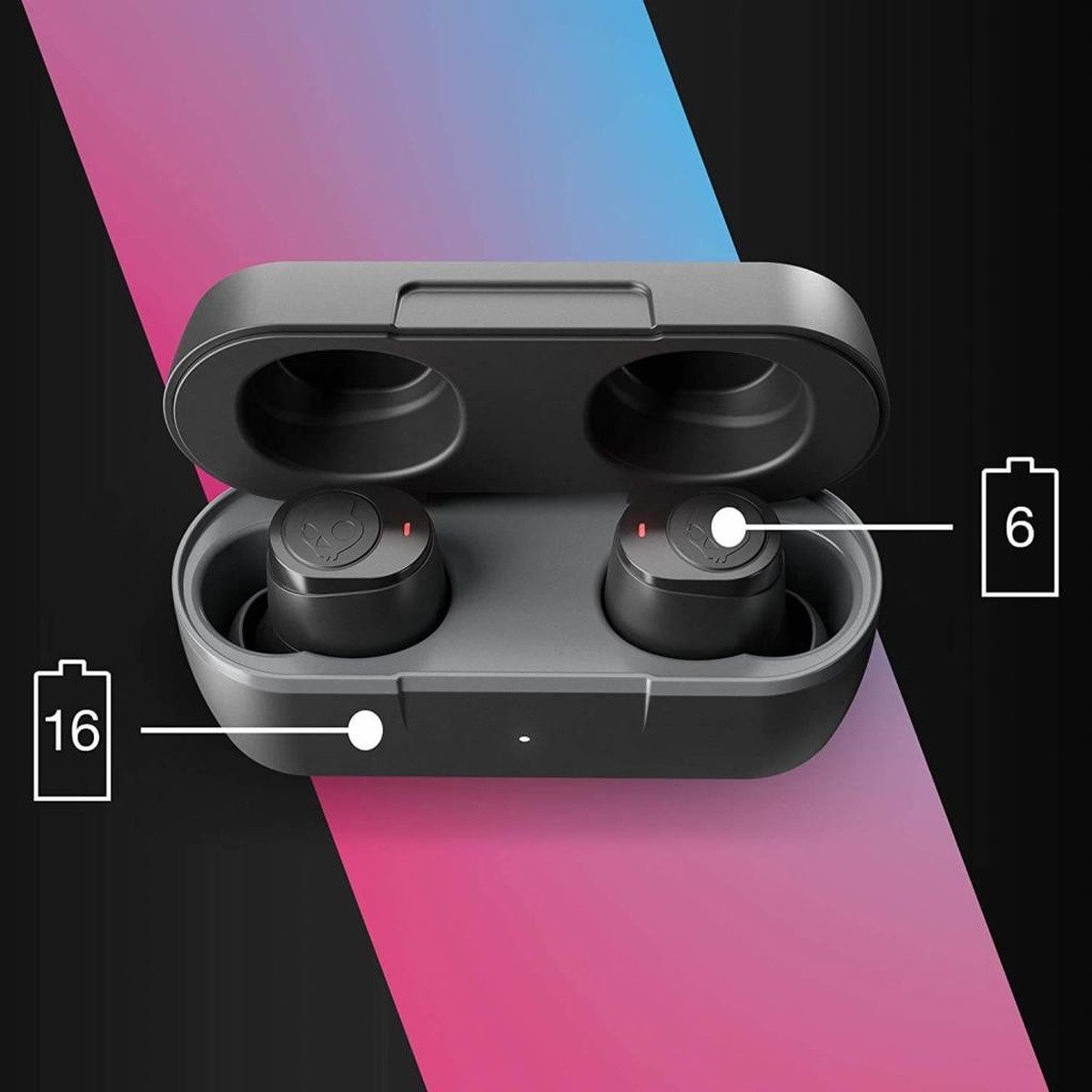 Skullcandy Jib In-Ear Bluetooth 5.0 Kopfhörer – True Wireless, 22h Akkulaufzeit wireless In-Ear-Kopfhörer (Bluetooth, Einzelverwendung jeder Seite möglich)