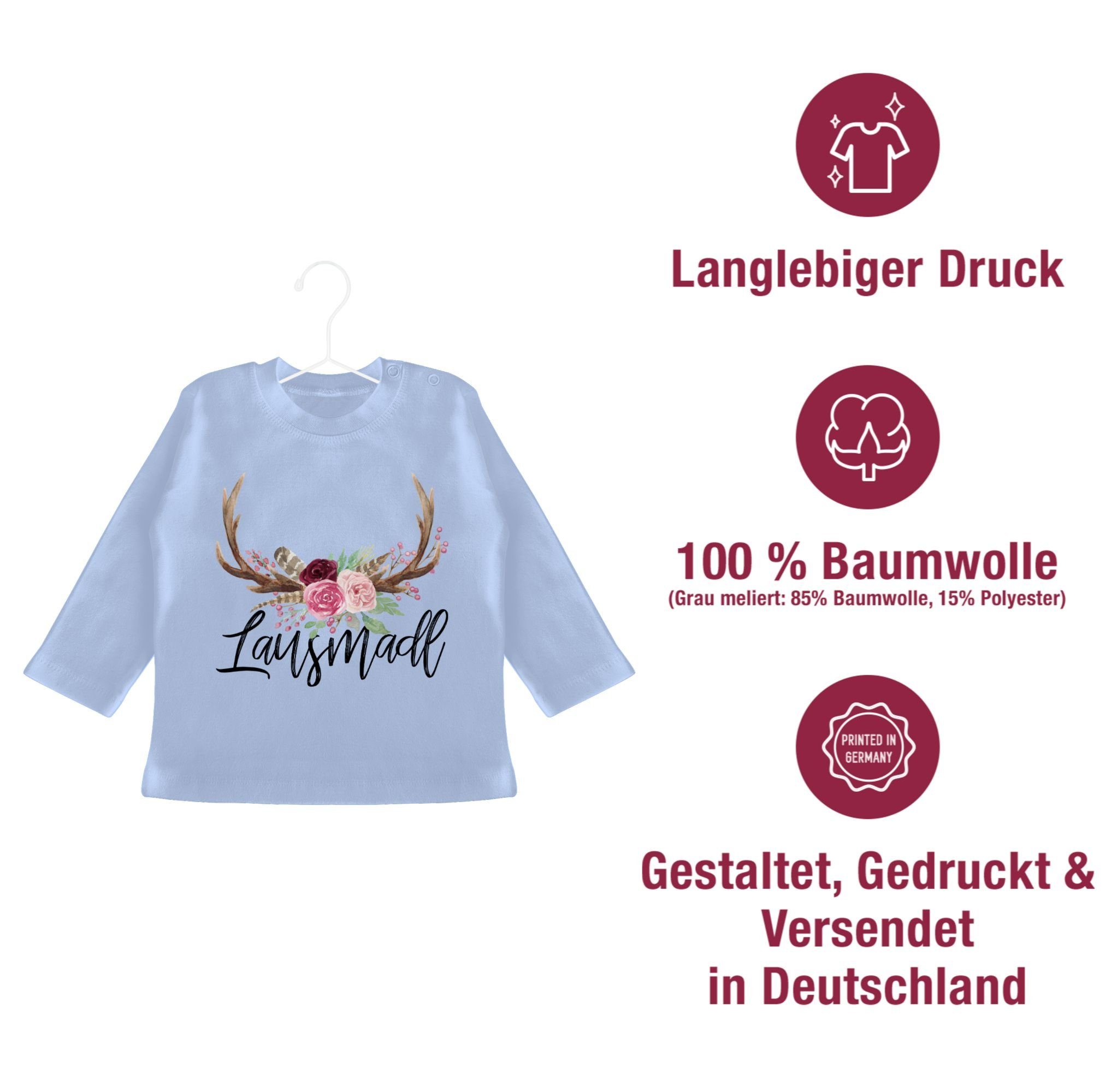 Oktoberfest Babyblau Hirschgeweih Outfit T-Shirt Mode für Shirtracer Baby Lausmadl 3