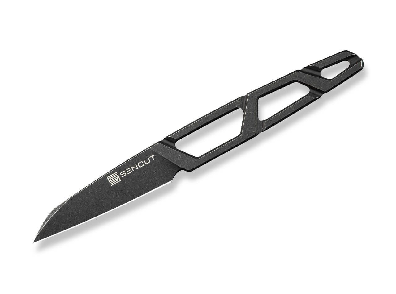 Survival Knife SENCUT TEXO Blackwash Neckknife mit Kydexscheide