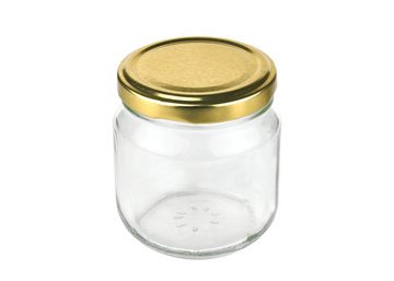 MamboCat Einmachglas 50er Set Rundglas 212 ml nieder To 66 goldener Deckel incl. Rezeptheft, Glas