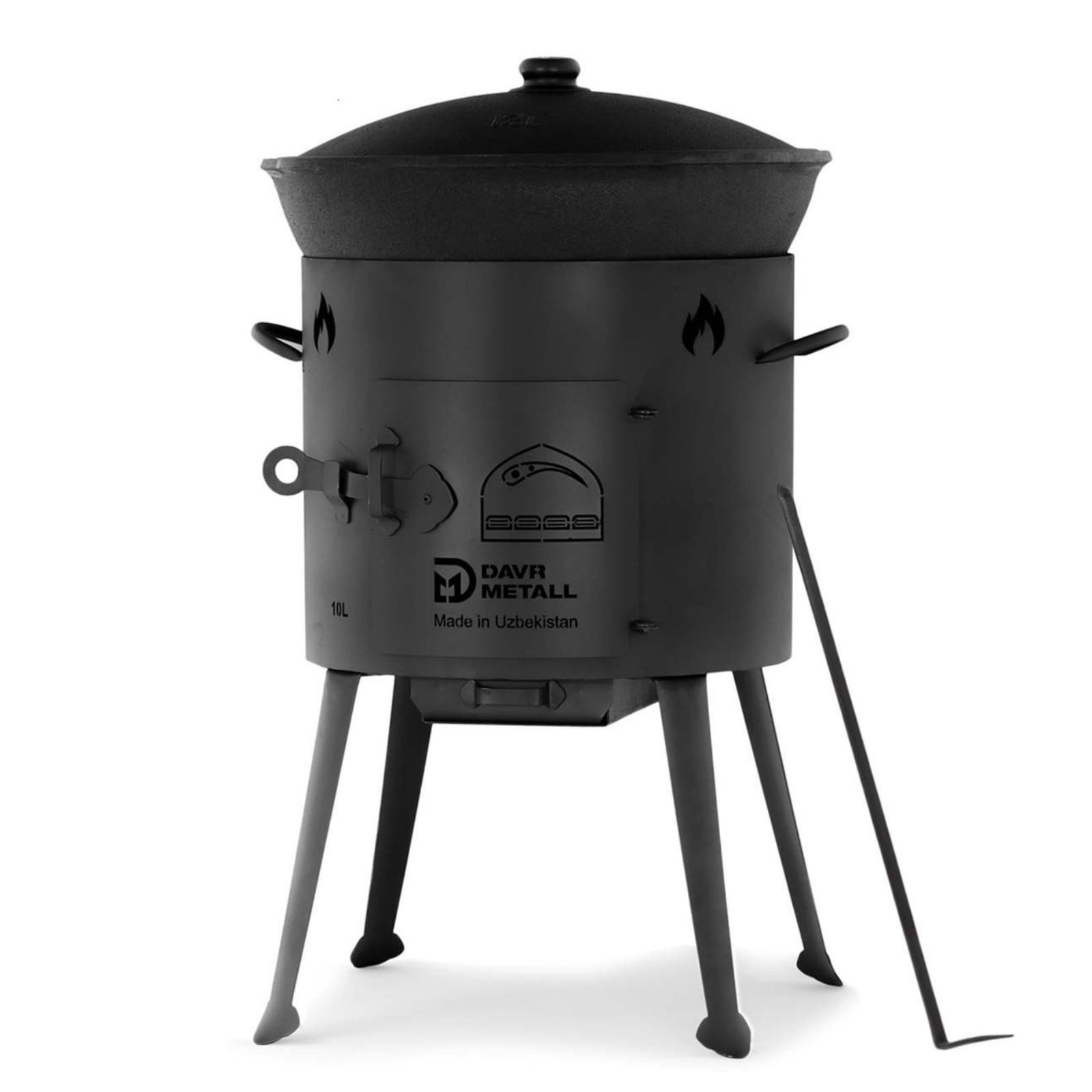 Feuerstelle Ø36 Uchag-Ofen 2mm Stahl 12 L Kazan Rund Deckel