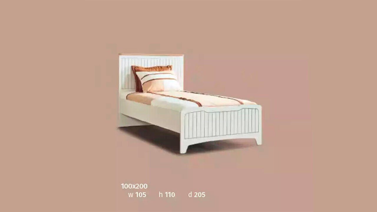 JVmoebel Kinderbett Modernes Möbel Design Kinderbetten Betten Bett weiß Kinderzimmer neu, Made in Europe