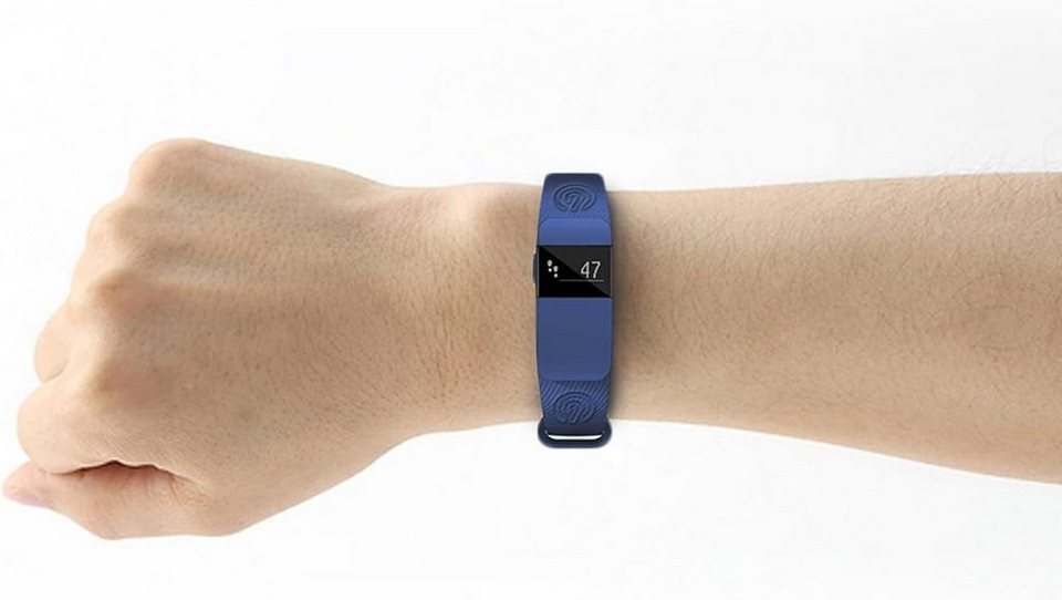 NINETEC Smartwatch-Hülle NINETEC Ersatz-Armband für Smartfit F2/F2HR Blau