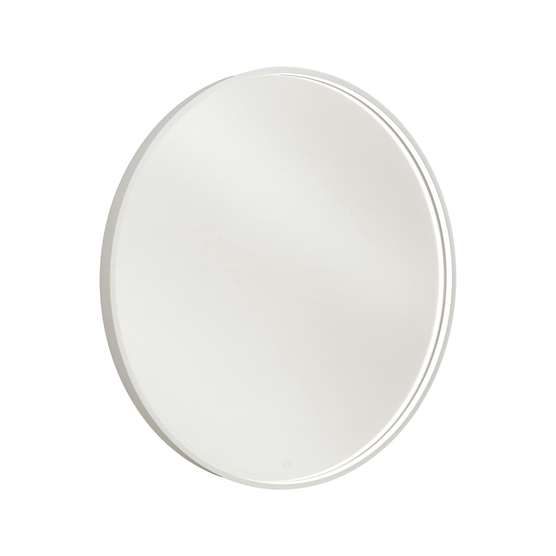 BADEDU Badspiegel LED-Beleuchteter Wandspiegel, Runder Kosmetikspiegel, Badezimmer