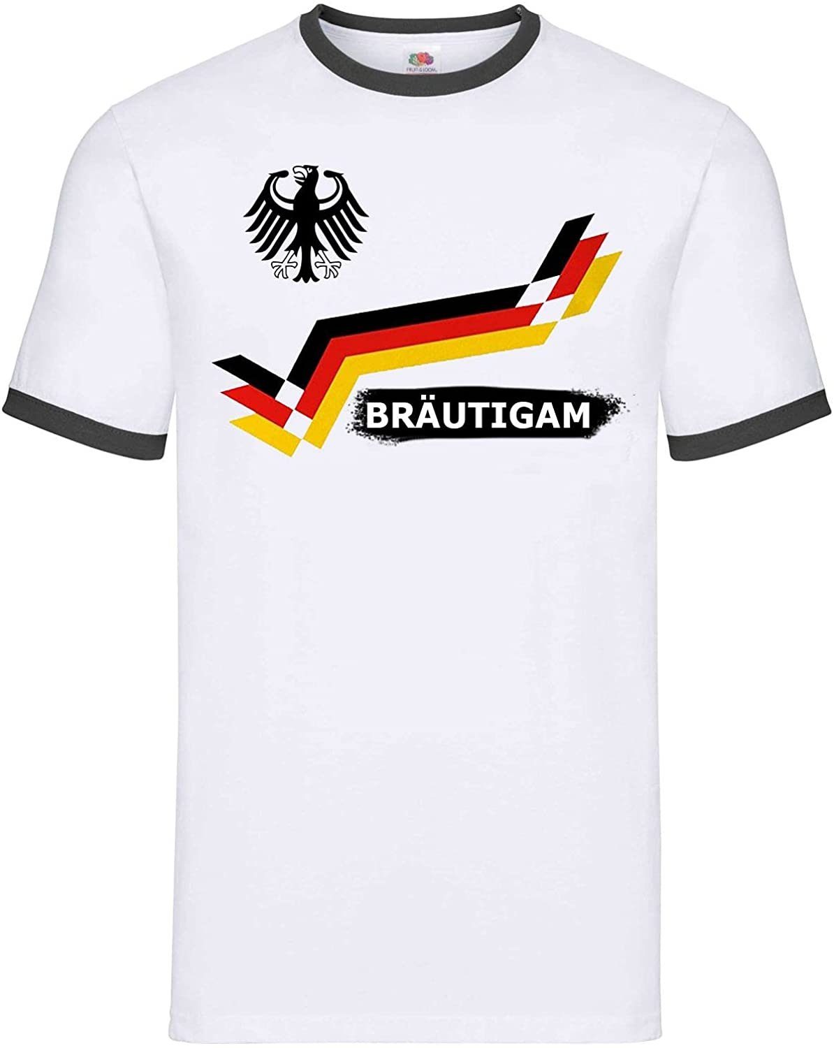 Youth Designz Print-Shirt JGA Bräutigam & Team Bräutigam Herren T-Shirt mit lustigem Spruch Aufdruck BRÄUTIGAM / Weiß