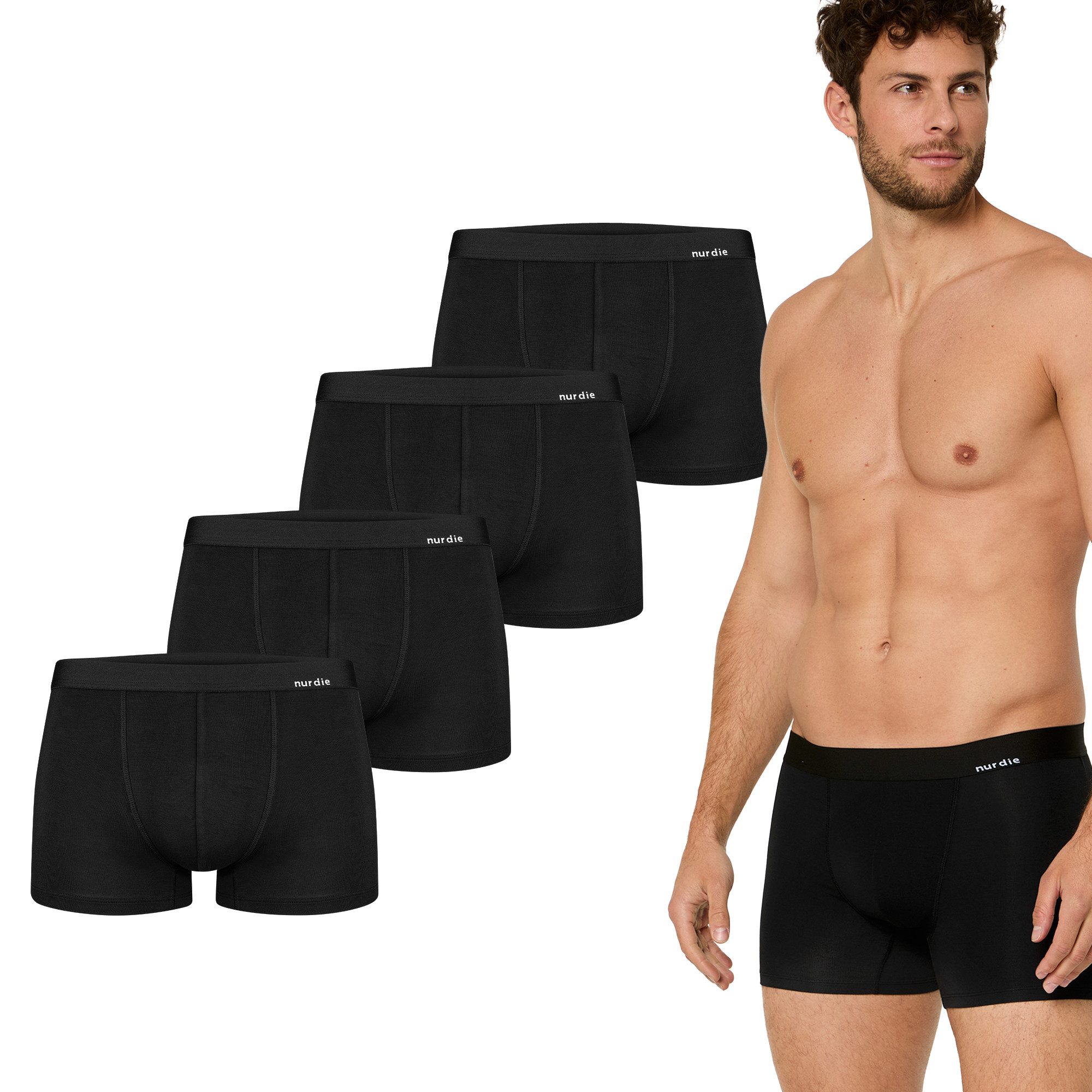 Nur Die Retro Pants Boxer Bambus (4-St) Männer Multipack Mehrpack
