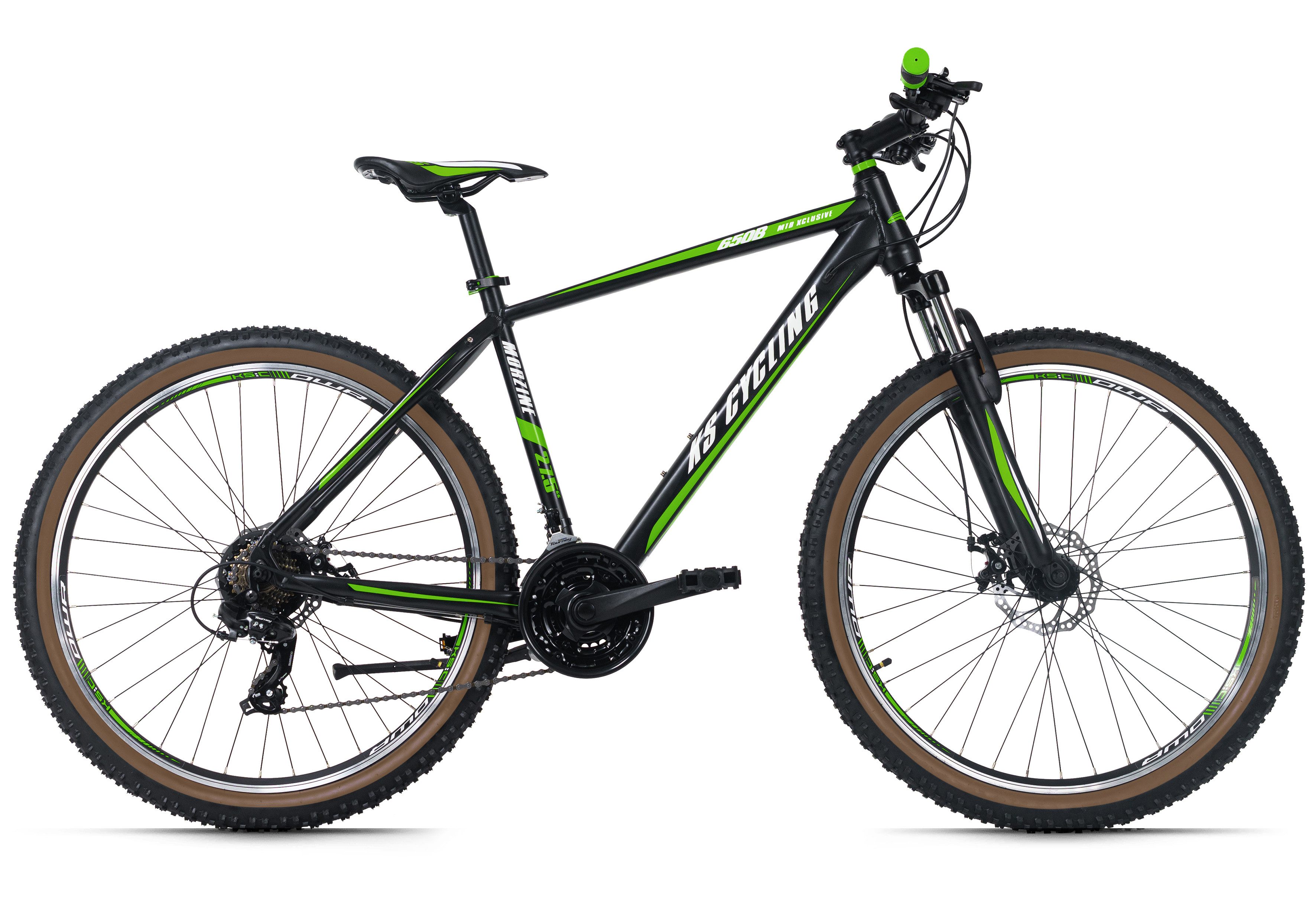 KS Cycling Mountainbike Hardtail 27,5'' Morzine schwarz-grün 21 Gänge, 21 Gang, Kettenschaltung