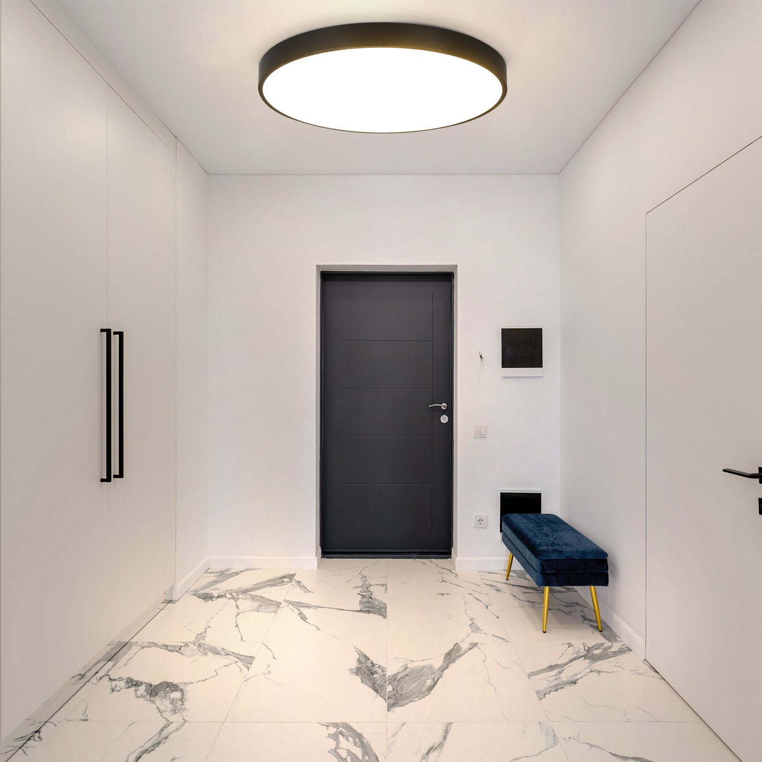 Nettlife LED Panel Dimmbare Deckenleuchte 37cm Schwarz, Dimmbar mit Fernbed günstig online kaufen