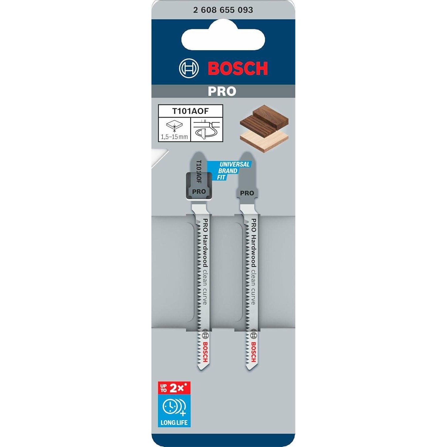 BOSCH Stichsägeblatt Bosch SÄGEBLATT T PRO HARDWOOD CLEAN CURVE T101AOF