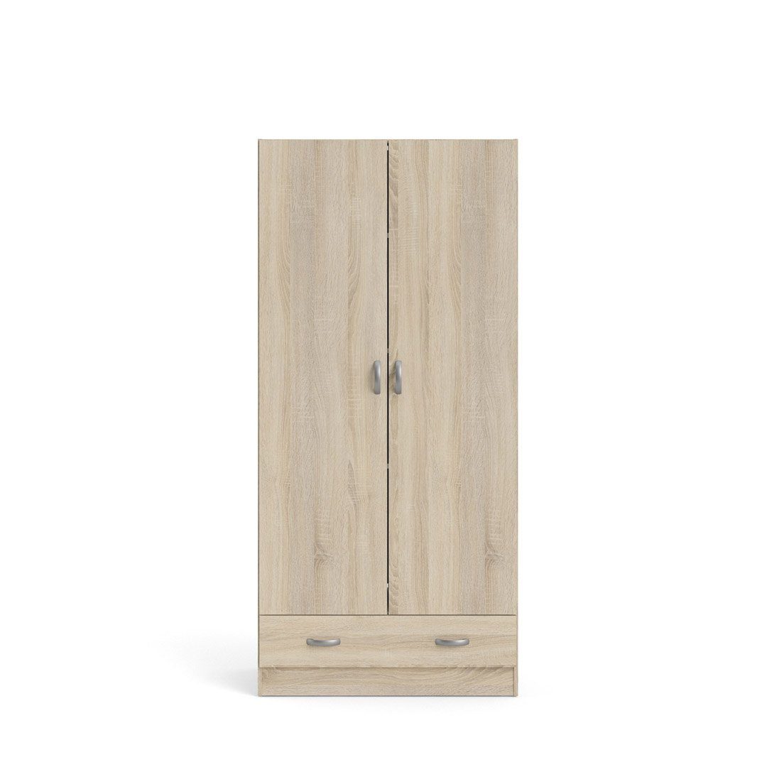 ebuy24 Kleiderschrank Spell Kleiderschrank 2 Türen und 1 Schublade Eiche (1-St)