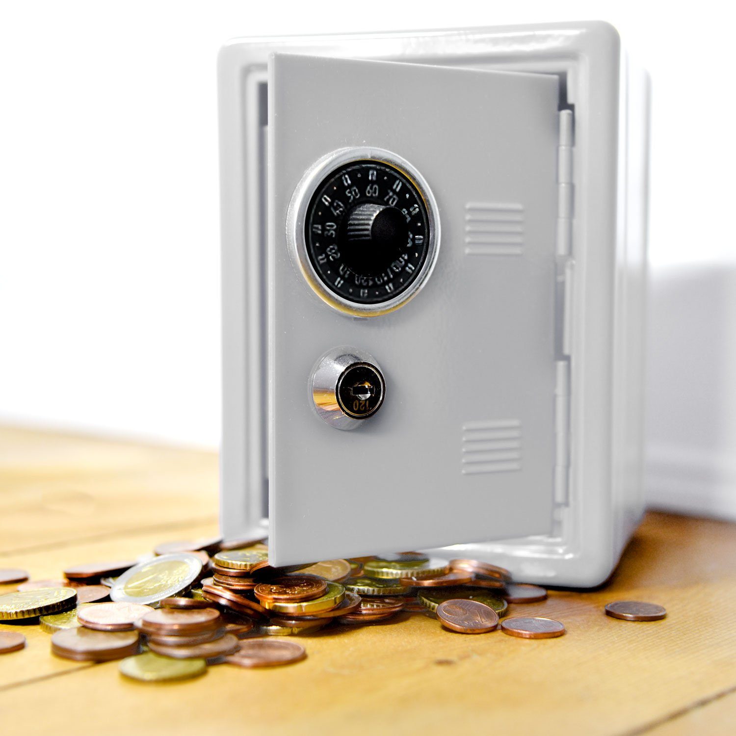 Goods+Gadgets Spardose Geldkassette Safe – Mini Sparschwein mit Zahlenschloss für Bargeld, Geldkassette mit Zahlenschloss – Bild 4 von 5