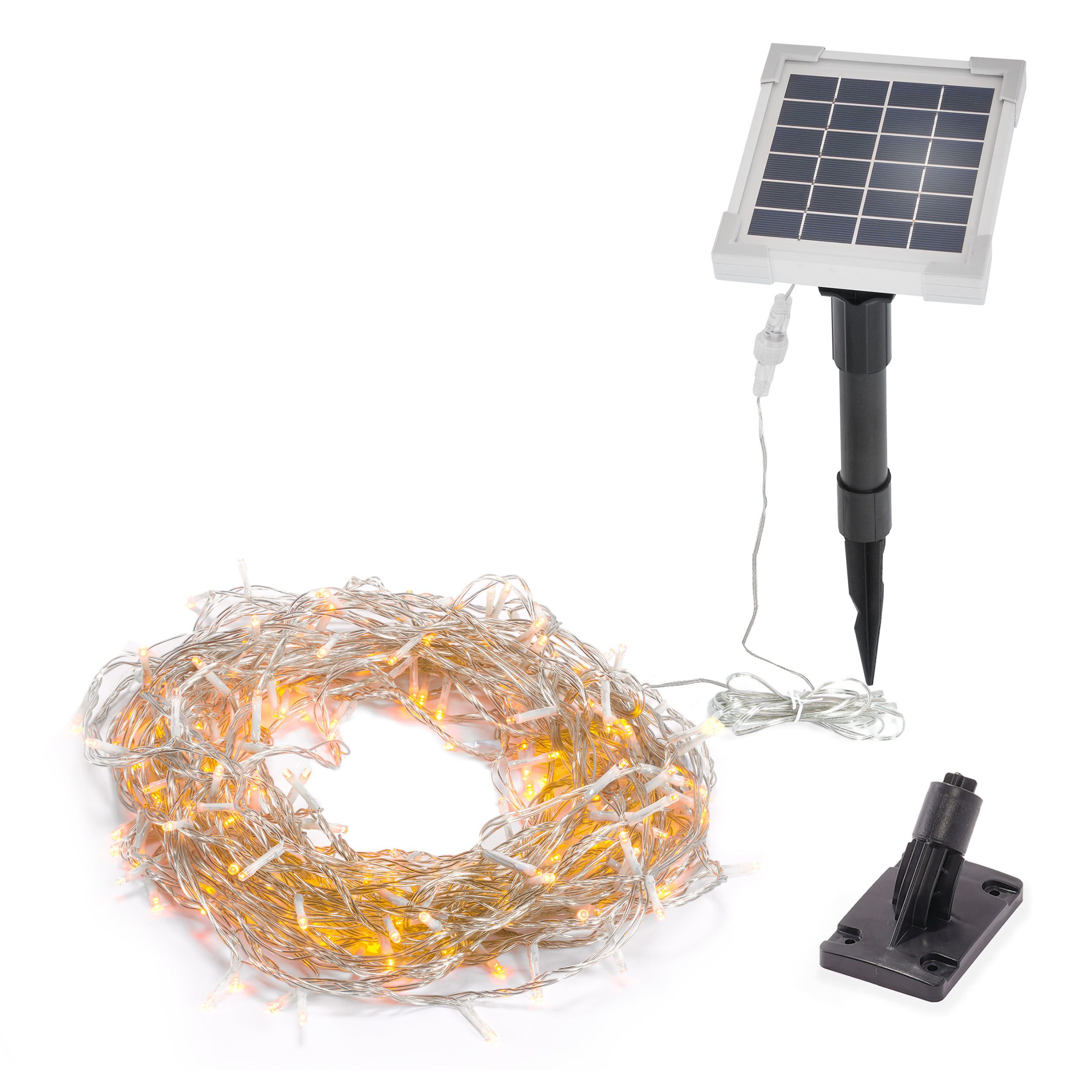 esotec LED-Lichterkette Solarkette Länge 19,9m 3000K 200LEDs warmweiß Weihnachtsdeko 101425