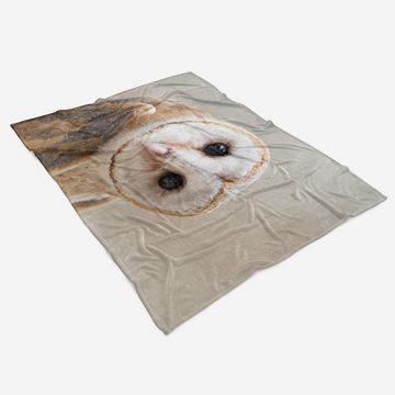 Sinus Art Handtücher Handtuch Strandhandtuch Saunatuch Kuscheldecke mit Tiermotiv schöne Eule, Baumwolle-Polyester-Mix (1-St), Handtuch