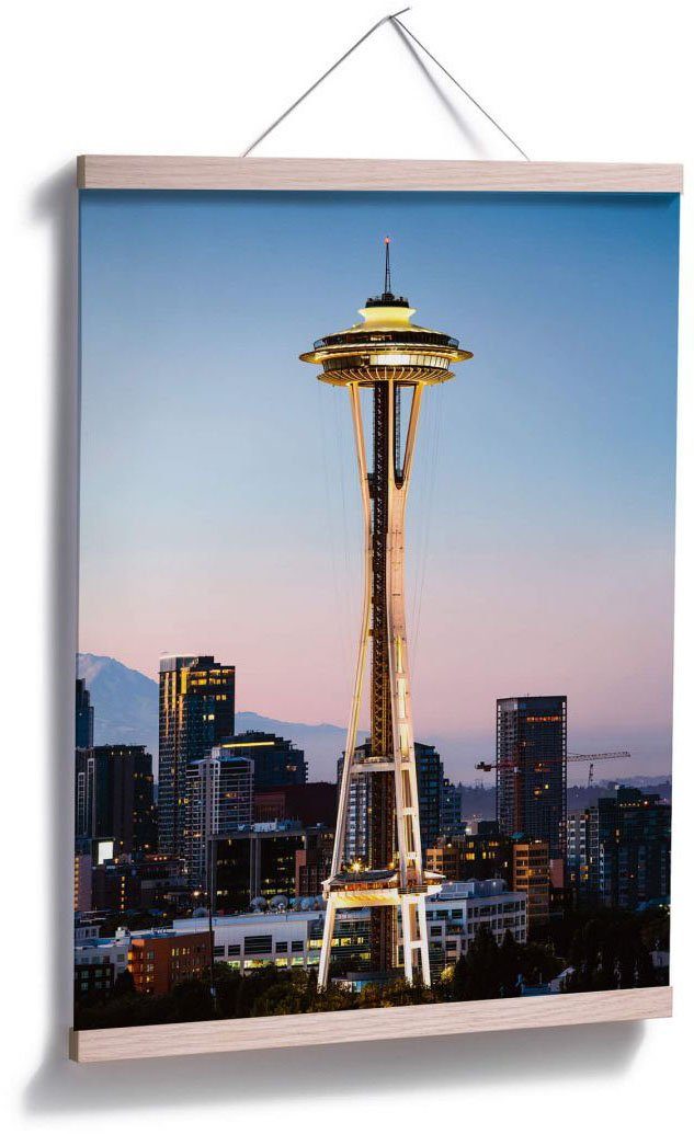 Wandbild, Bild, St), Poster, Seattle, Wall-Art Wandposter Needle Space Poster Städte (1