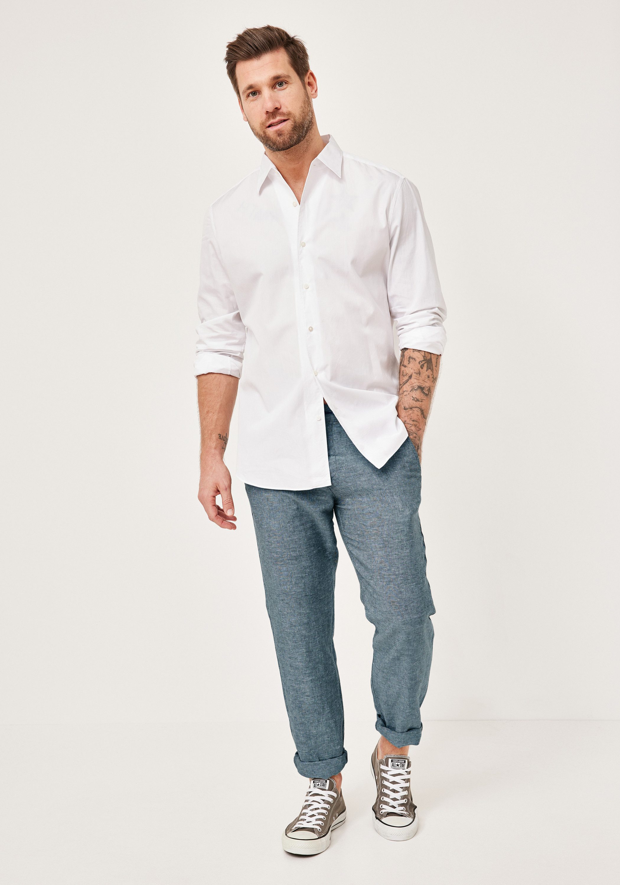 Redpoint Stoffhose HALIFAX Modern Fit Baumwoll-Leinen Chinohose – Bild 4 von 5
