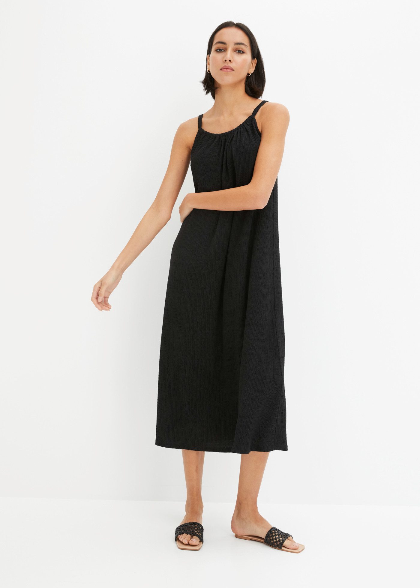 bonprix Jerseykleid lässige Passform, ohne Ärmel, Trägerkleid-Design