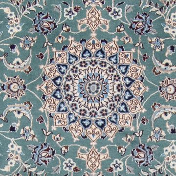 Orientteppich Perser - Nain - Royal - 394 x 88 cm - hellblau, morgenland, rechteckig, Höhe: 10 mm, Wohnzimmer, Handgeknüpft, Einzelstück mit Zertifikat