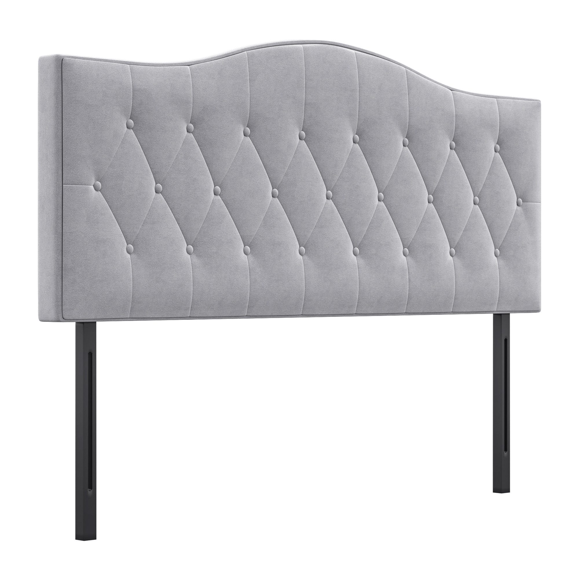 HOMCOM Kopfteil Polsterkopfteil in grau, (Bettkopfteil, 1 St., Bett Kopf Rückenlehne), Samt Stoff 185 x 8 x 134 cm