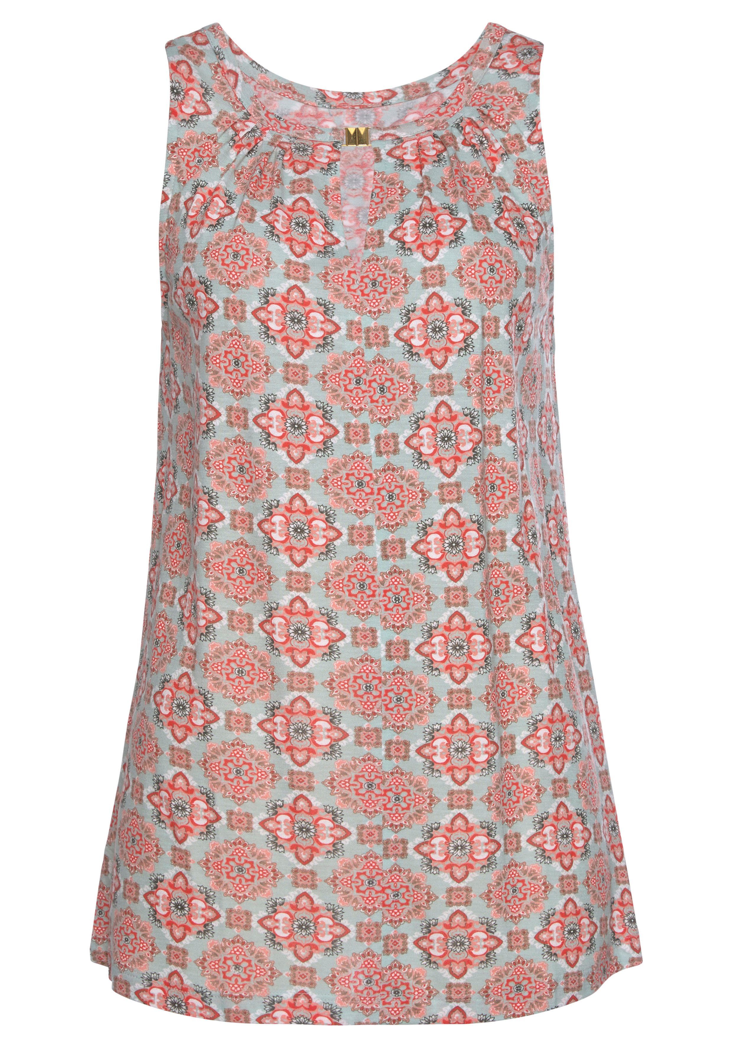 Vivance Tanktop mit Alloverprint und Zieraccessoires, günstig online kaufen