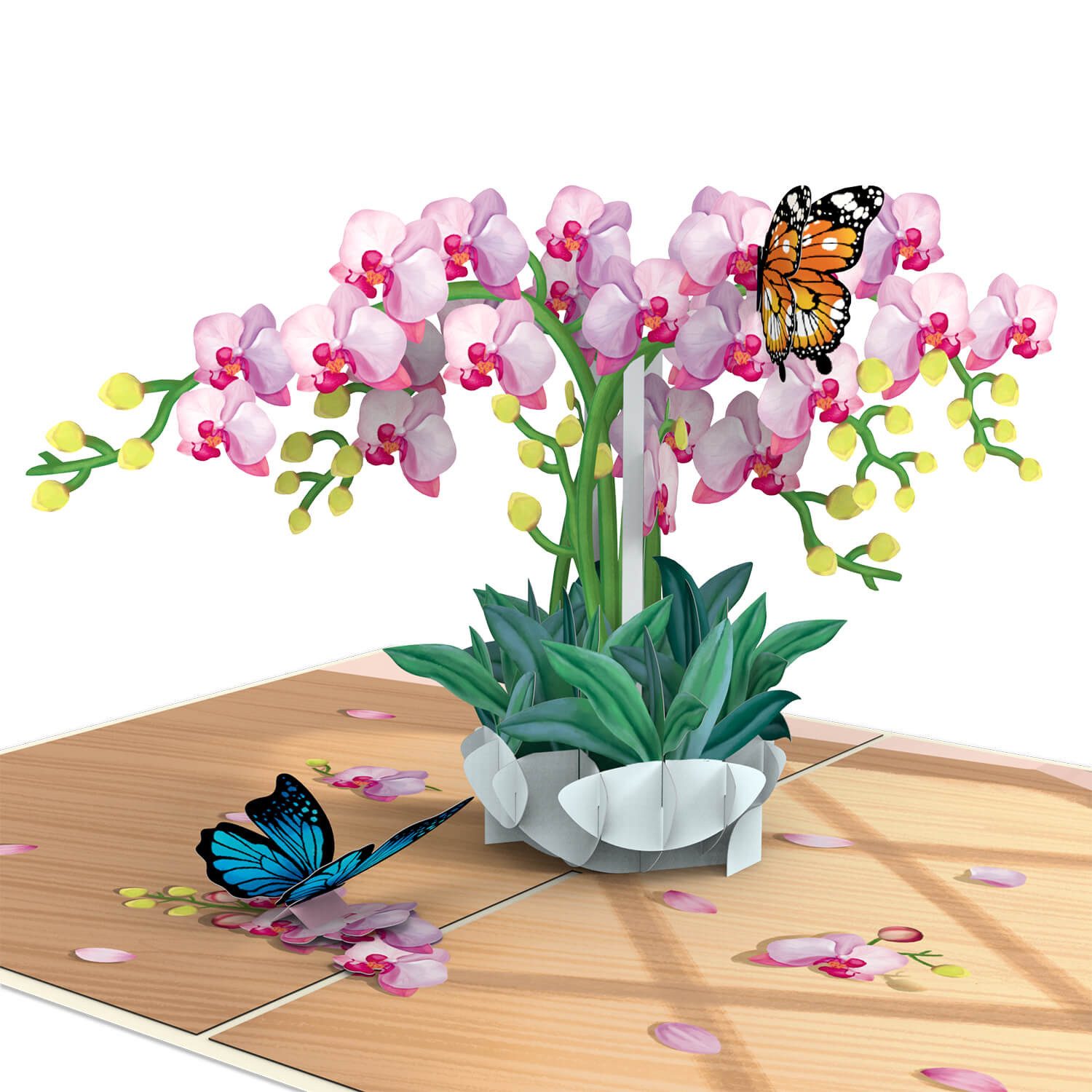 papercrush Geburtstagskarte Orchidee mit Schmetterling Pop-Up Karte