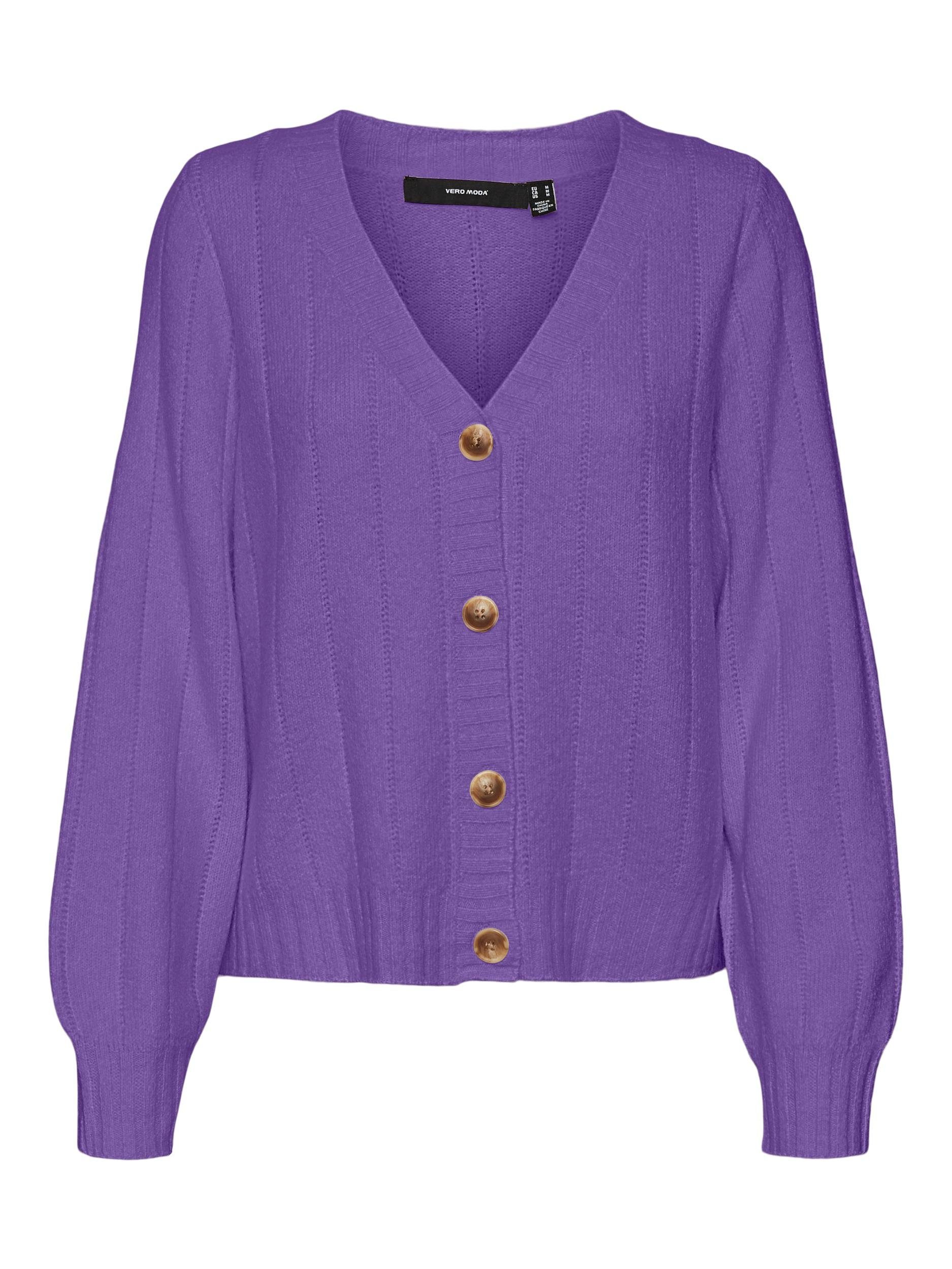 Strickjacke lilac CARDIGAN melange Moda LS Vero VMMAXIN V-NECK BF