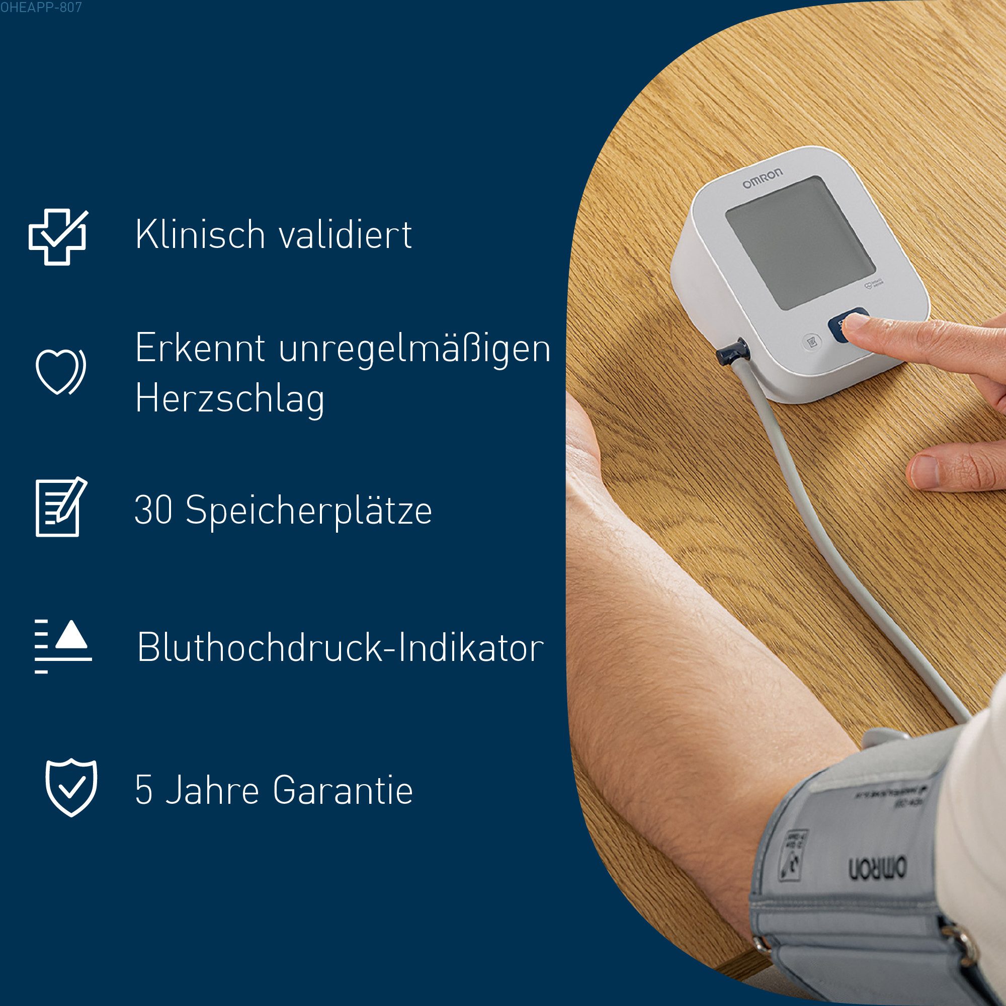 Omron Oberarm-Blutdruckmessgerät X2 Essential, M-Manschette (22-32cm),erkennt unregelmäßige Herzschläge, Klinsich validiert, präzise, komfortable und einfache Blutdruckmessung
