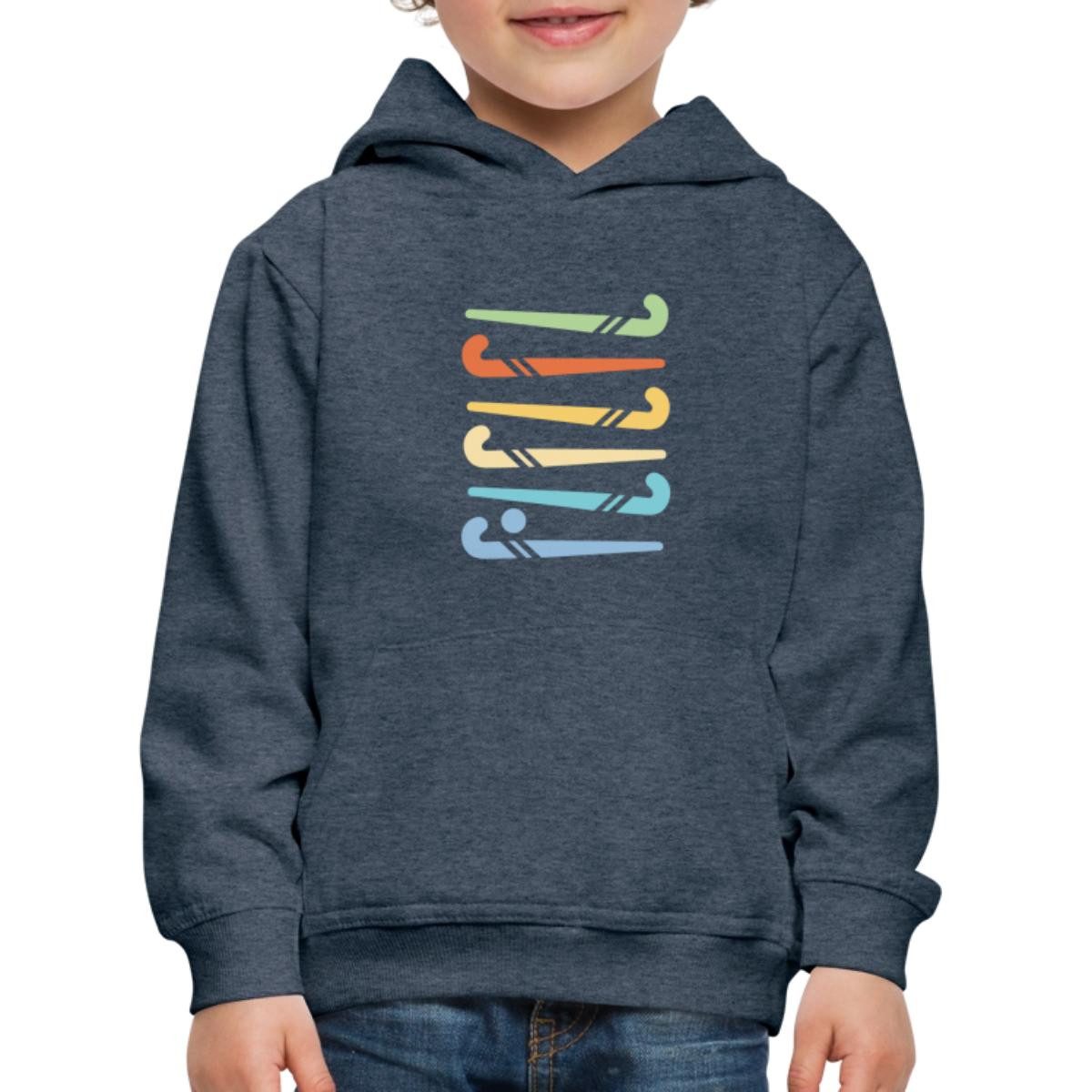 Spreadshirt Hoodie Bunte Hockeyschläger Muster Kinder Premium Hoodie (1-tlg)