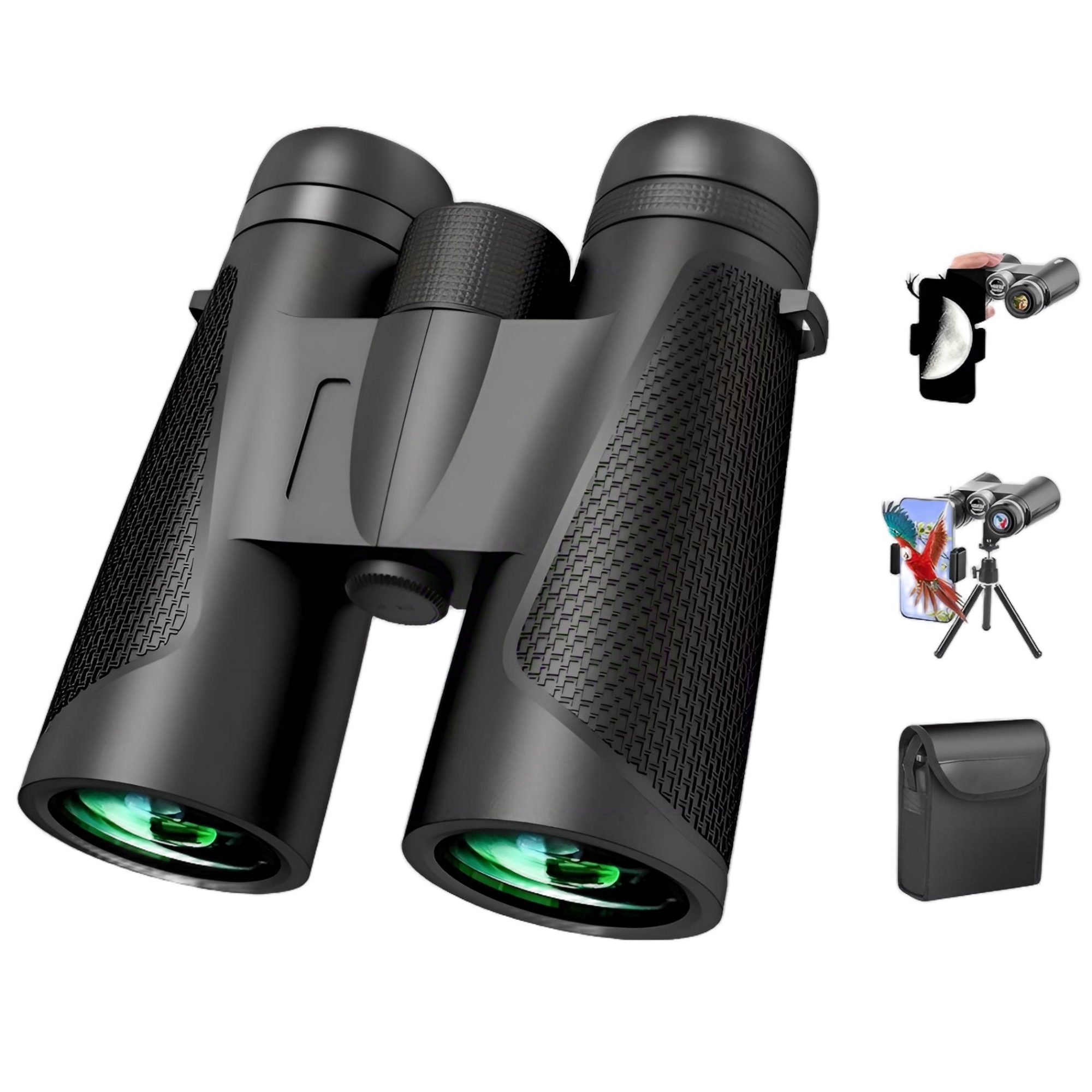 ibettertec 12x42 Fernglas mit BAK4 Prismen,nachtsicht,Binoculars Fernglas (Binoculars,Fokusknopf,hohe Vergrößerung,Stativmontage,rutschfest)