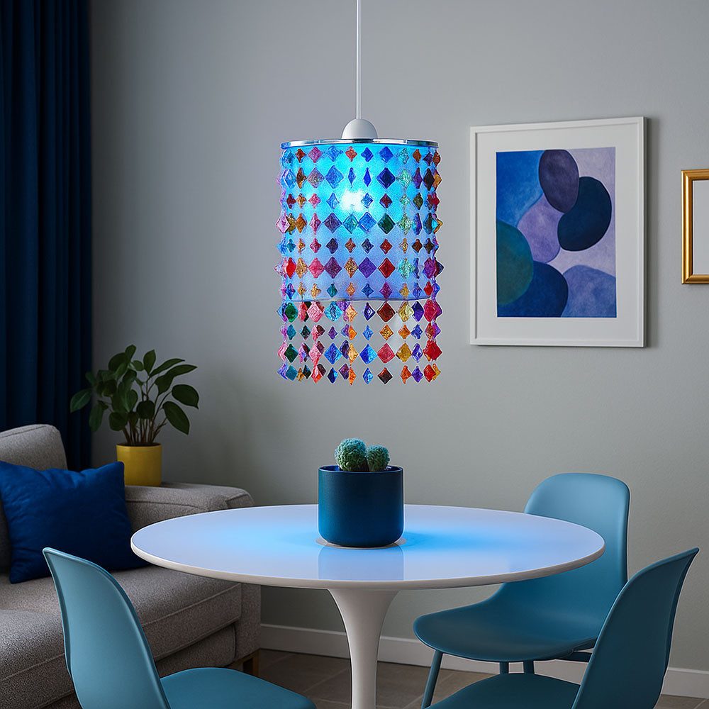 etc-shop LED Pendelleuchte, Leuchtmittel inklusive, Warmweiß, Farbwechsel, Kinder Hänge Decken Lampe FERNBEDIENUNG Kristall Leuchte