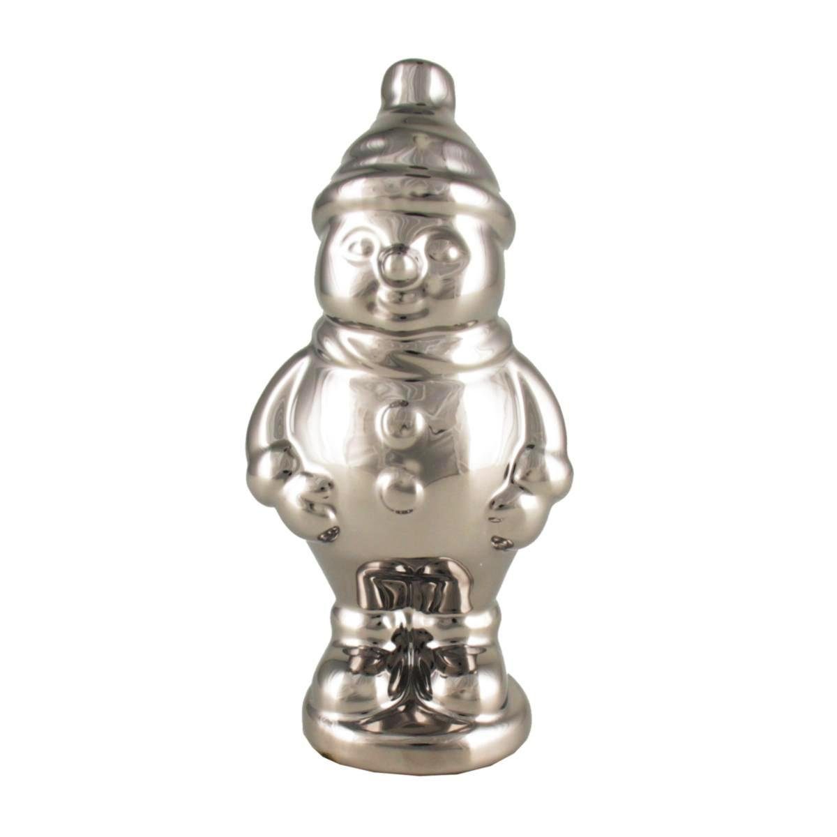 Weihnachtsmann 440s Keramik Schneemann THICKY silberfarben ca 16cm H