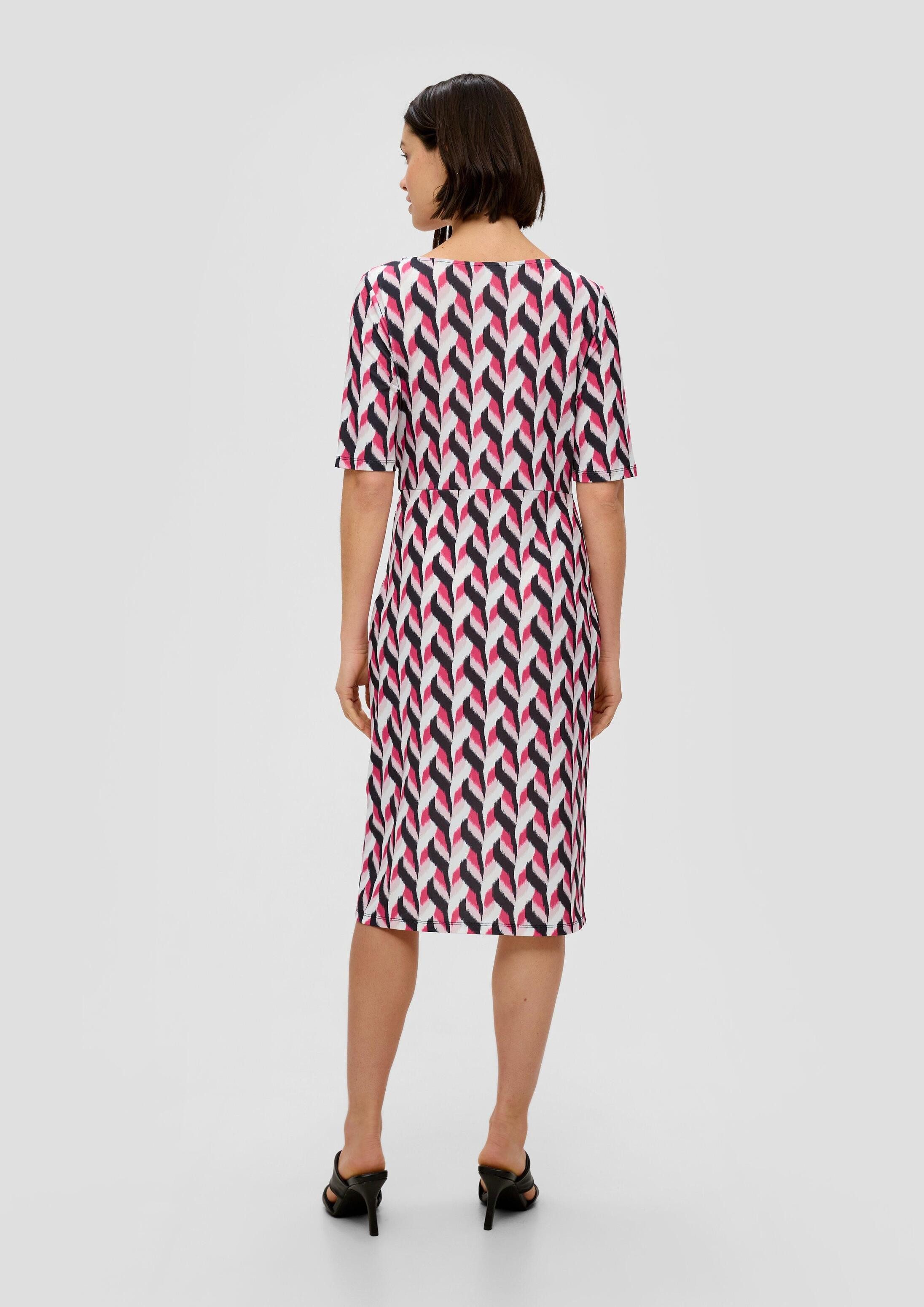 s.Oliver Midikleid Kleid Midikleid mit All-over-Print