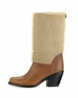 Chloé CHLOE KURTIS CULT SHEARLING LAMM WESTERN BIKER BOOTS STIEFEL SCHUH Stiefelette