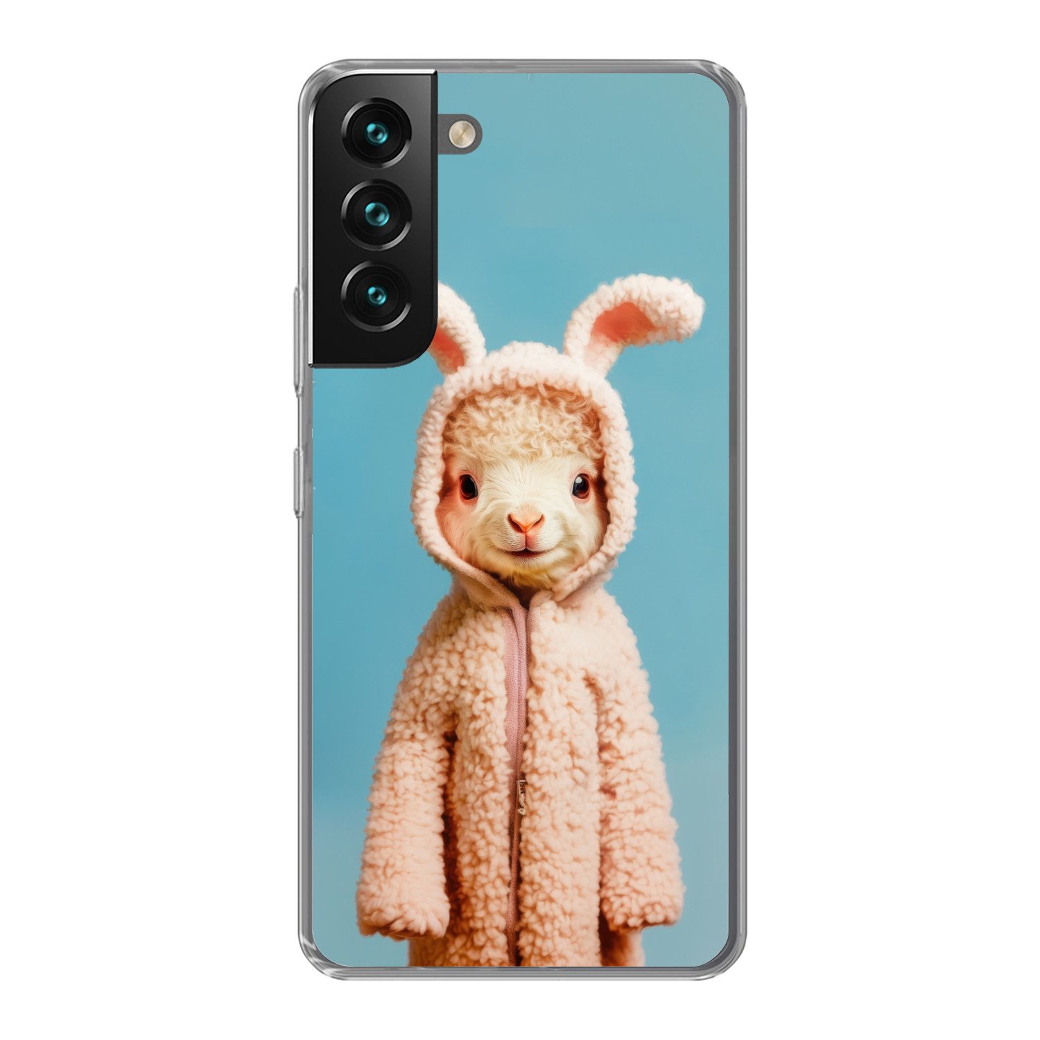 MuchoWow Handyhülle für Samsung Galaxy S22 Plus Lamm - Osterhase - Kostüm, Phone Case, Silikon, Schutzhülle Dünn