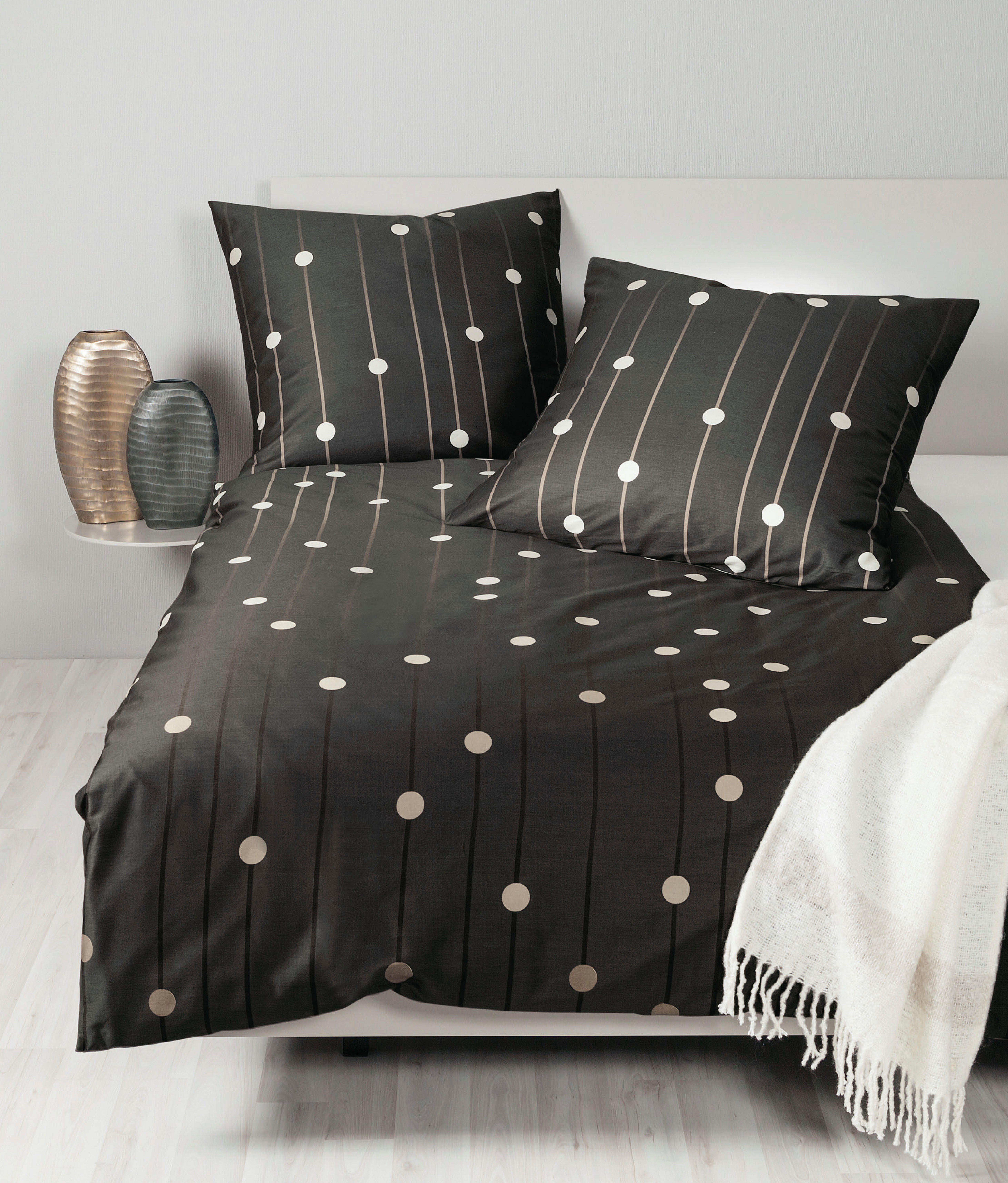 Janine Bettwäsche Mako-Satin87089 07 * 155X220,80x80, Mako-Satin, mit Reißverschluss
