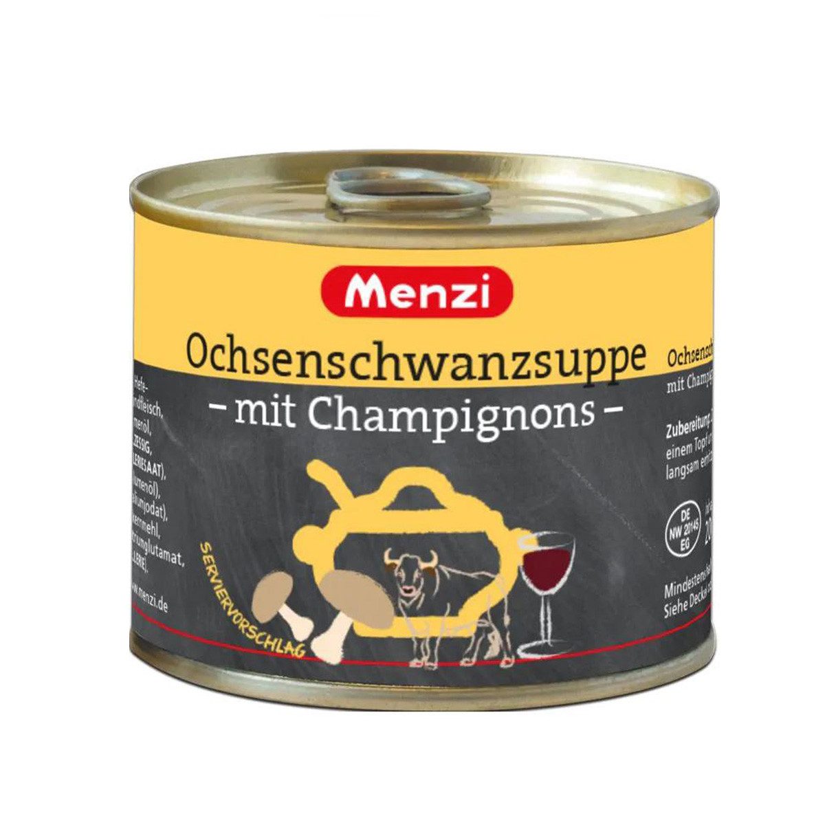 Menzi Fertiggericht, Menzi Ochsenschwanzsuppe extra mit Rotwein verfeinert 800ml