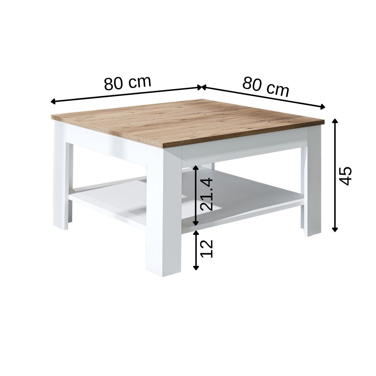 Roomart Wohnzimmertisch Couchtisch HELSINKI mit Ablageboden Wohnzimmertisch Sofatisch modern, Mit unterer Ablage, in zwei Formaten – Bild 5 von 5
